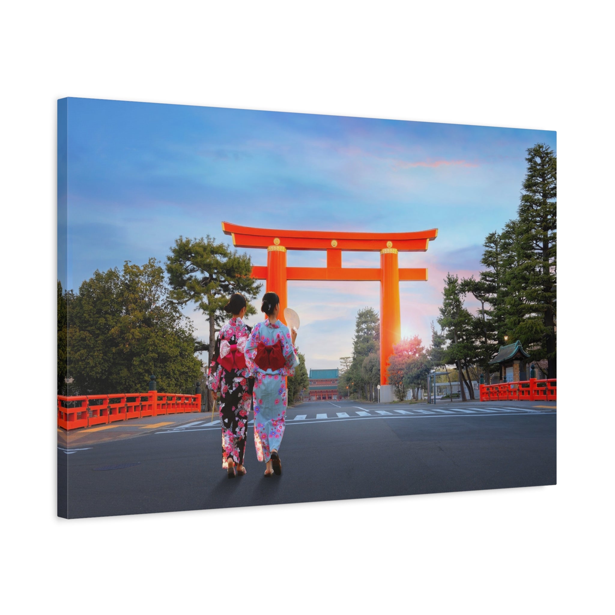 canvas-art-japanese-torri-gate-geisha-wall-decor-matte-stretched-artwork-home-decoration-asian-inspired-painting-oriental-roo
