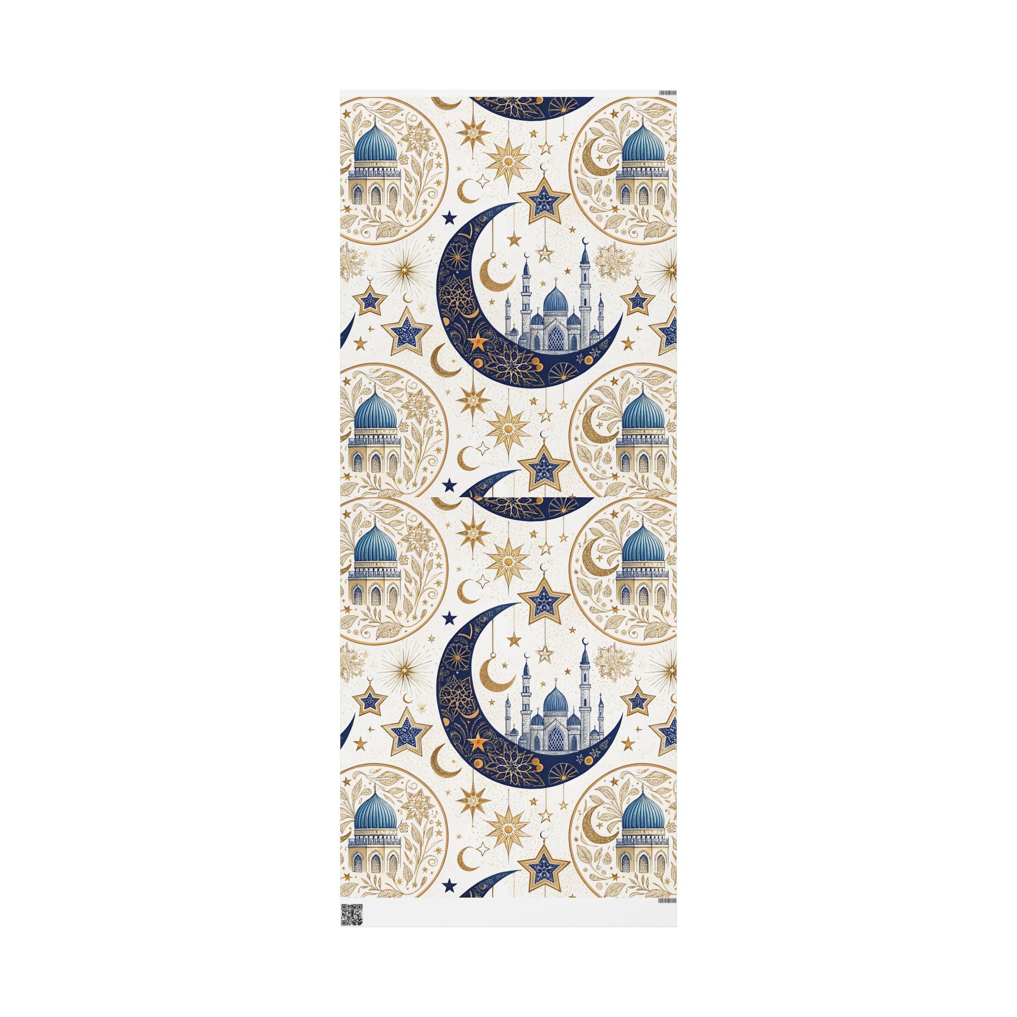 ramadan-night-wrapping-papers-islamic-crescent-moon-gift-wrap-mosque-silhouette-eid-holiday-supplies-festive-present-packagin