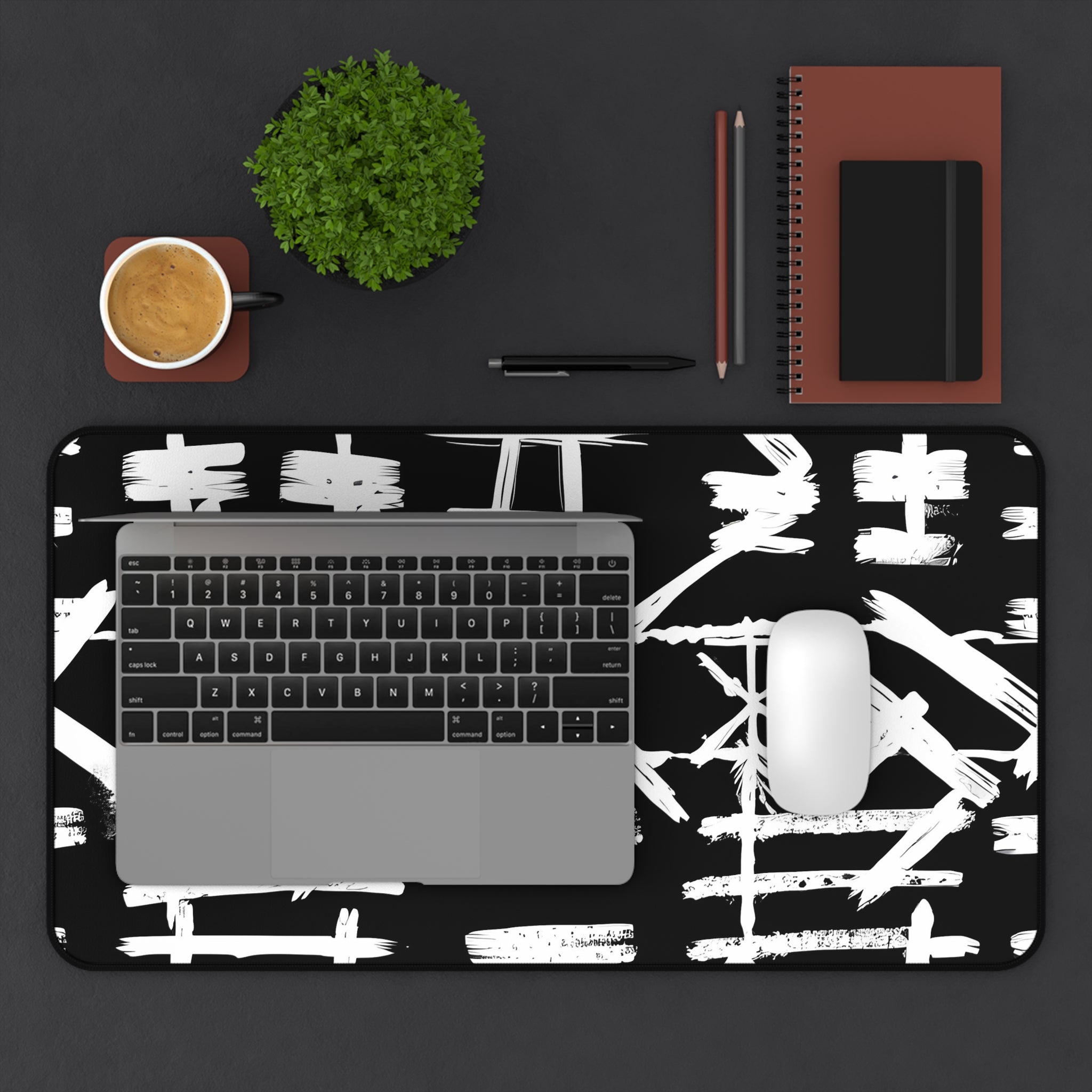 black-xxx-monochrome-mouse-pad-black-and-white-face-desk-mat-sleek-black-and-white-desk-pad-modern-minimalist-mouse-pad