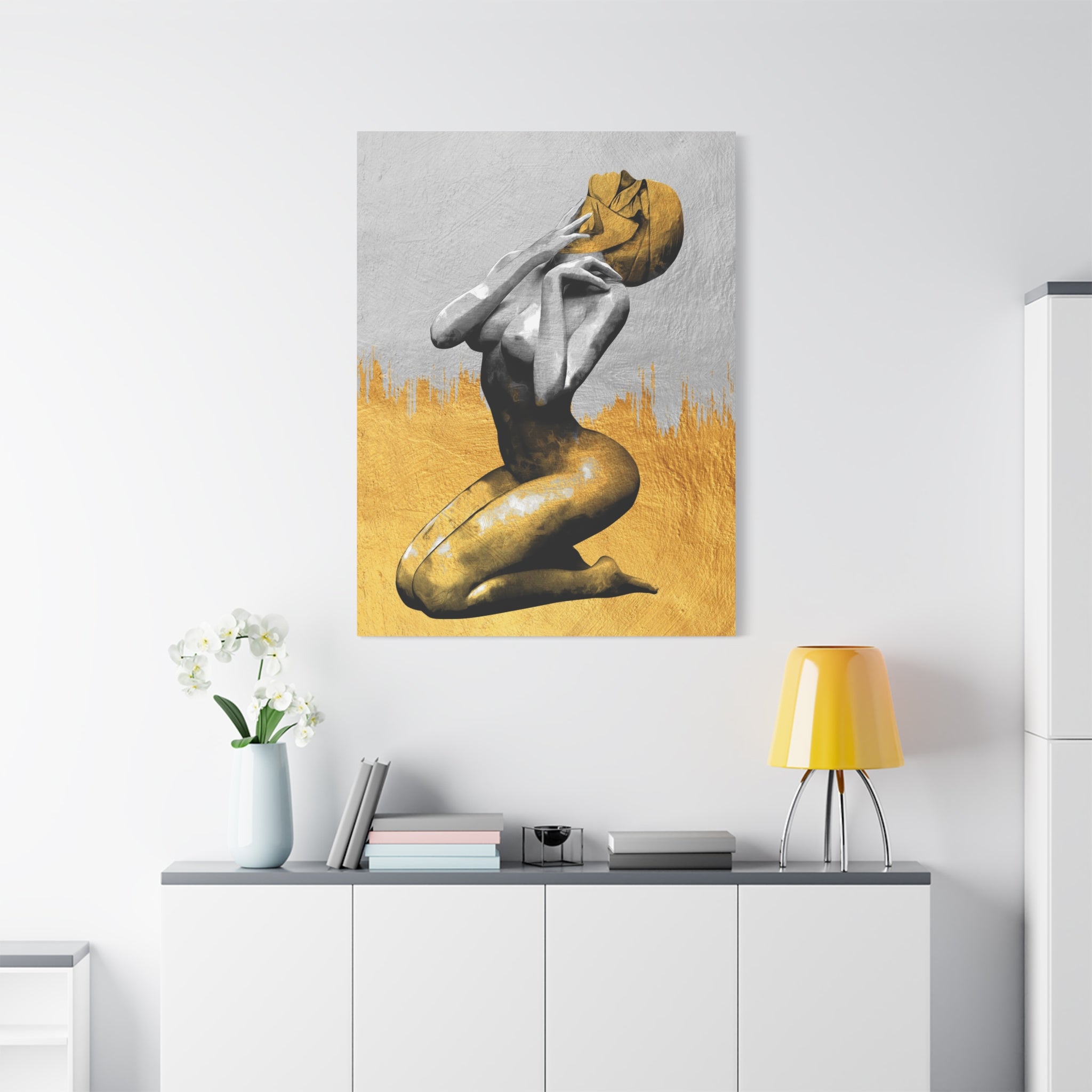 canvas-print-modern-art-nude-art-golden-decor-stretched-matte-canvas-wall-art-for-living-room-alternative-art-print-artwork