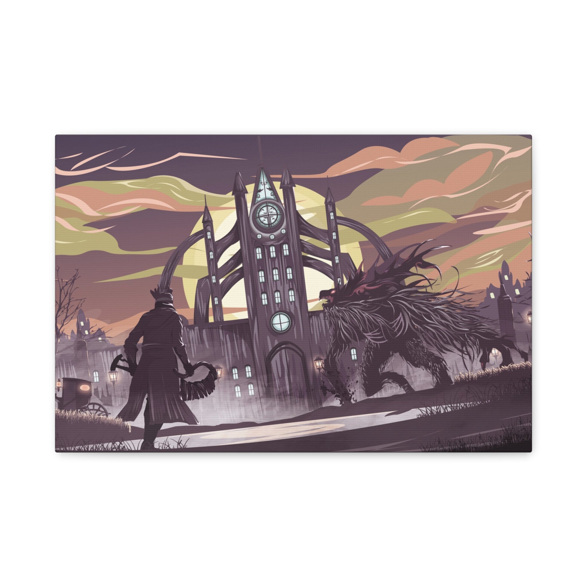 Bloodborne The Hunter Art Work Matte Canvas Wall Art — Stretched Home Decor, Game Wall Print
