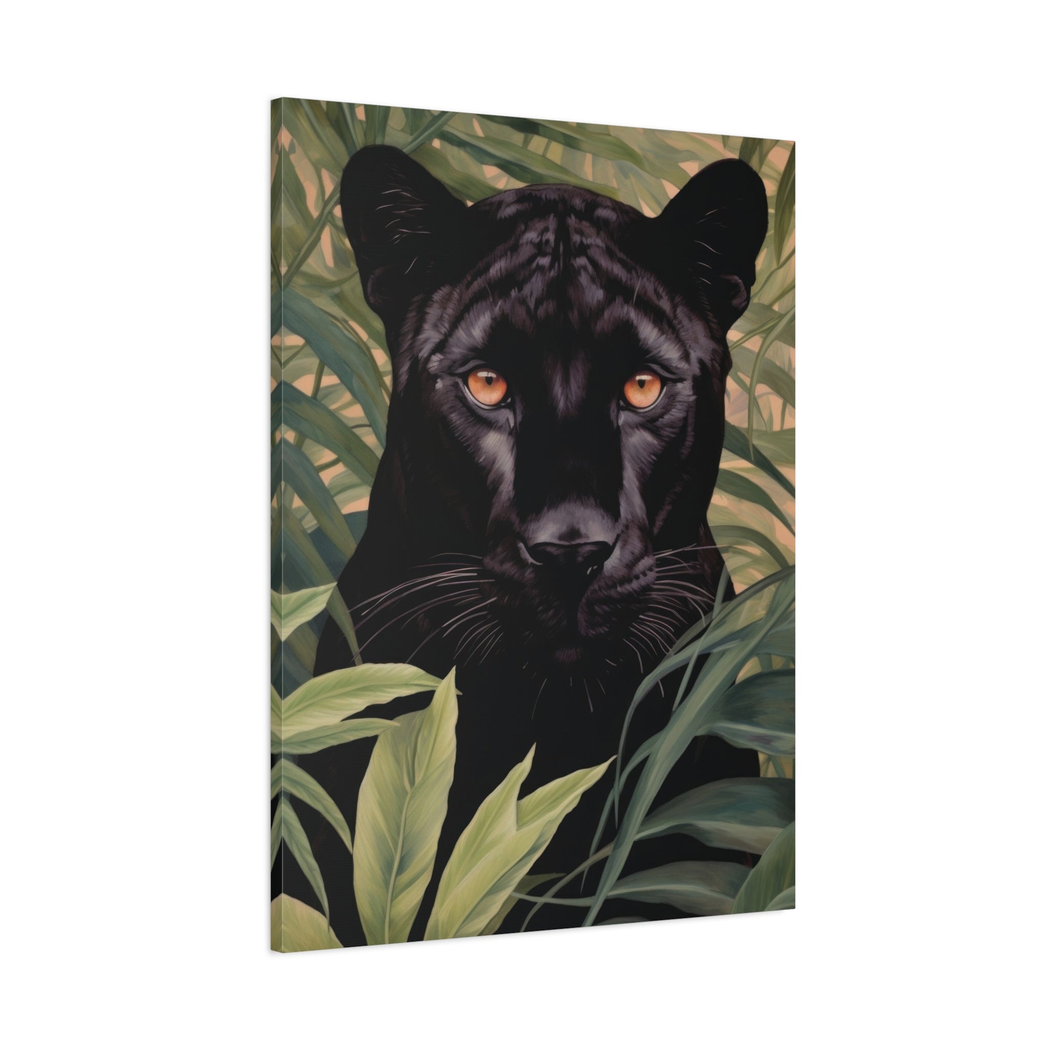 canvas-wall-art-black-panther-in-jungle-african-animal-decor-print-matte-stretched-canvas-wall-hanging-wildlife-theme