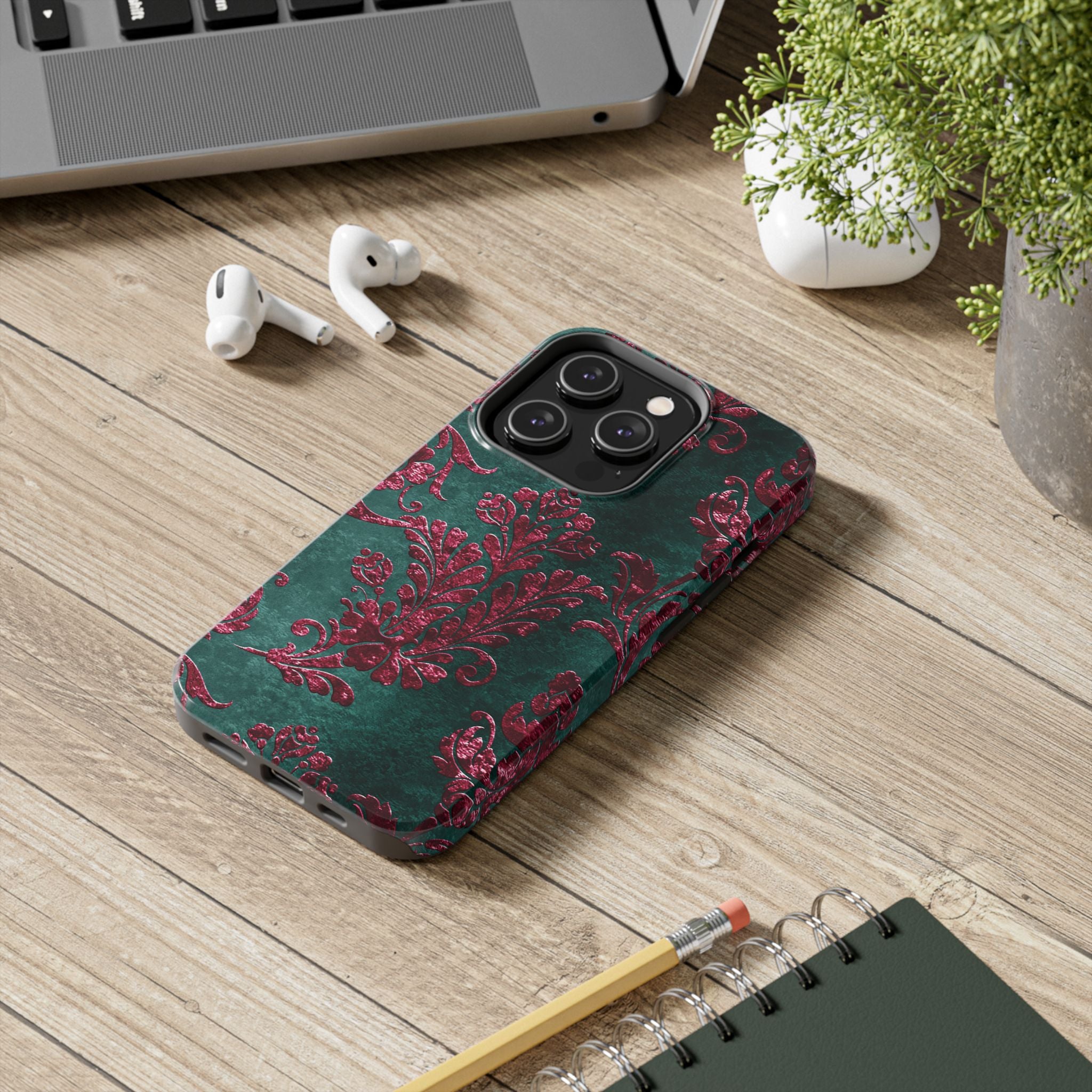 embossed-burgundy-velvet-tough-iphone-case-protective-iphone-cover-heavy-duty-iphone-case-rugged-phone-case-durable-smartphon