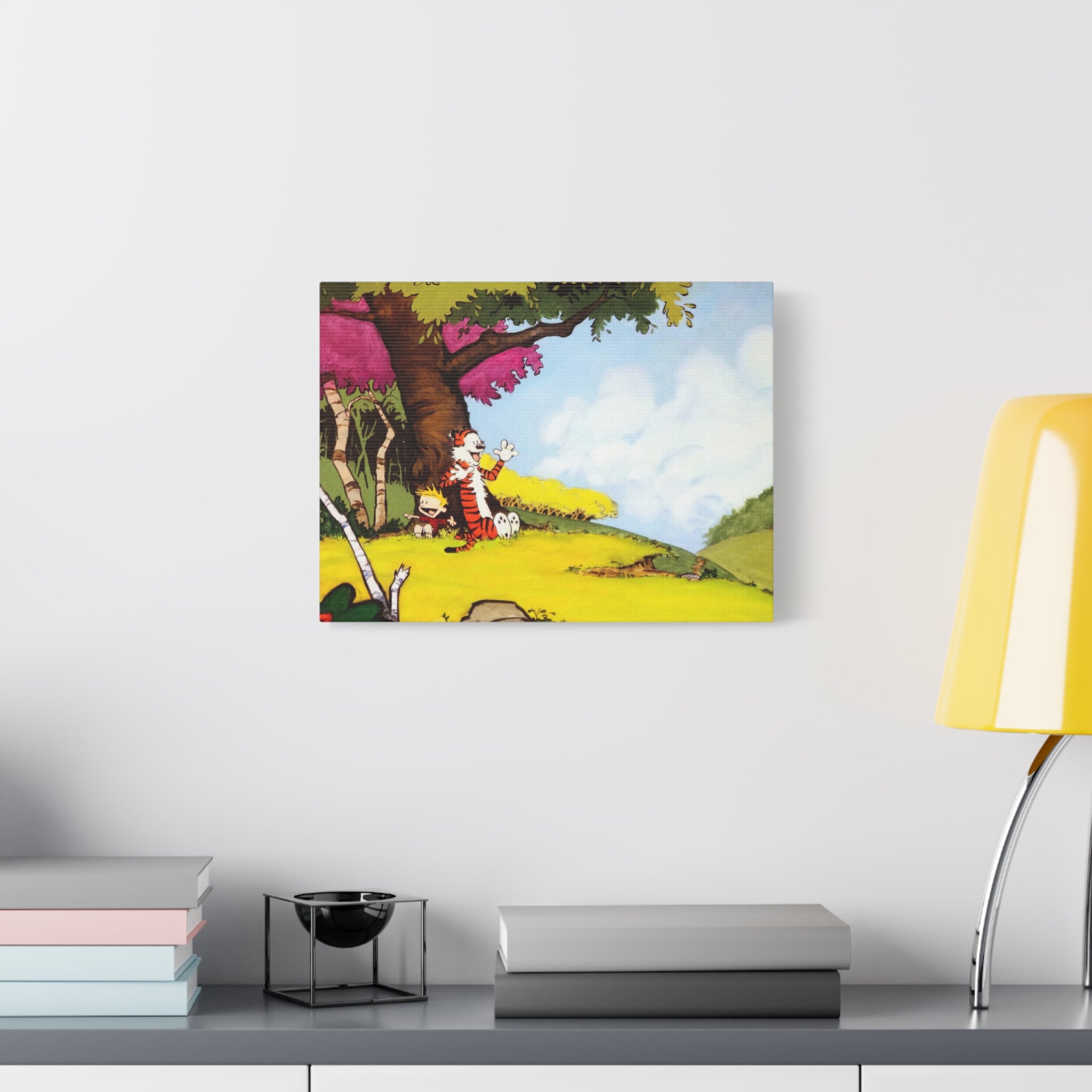 Calvin and Hobbes Canvas Wall Art - Nostalgic Comic Strip Poster for Kids Room & Nursery Room Decor - Adventure Theme Print