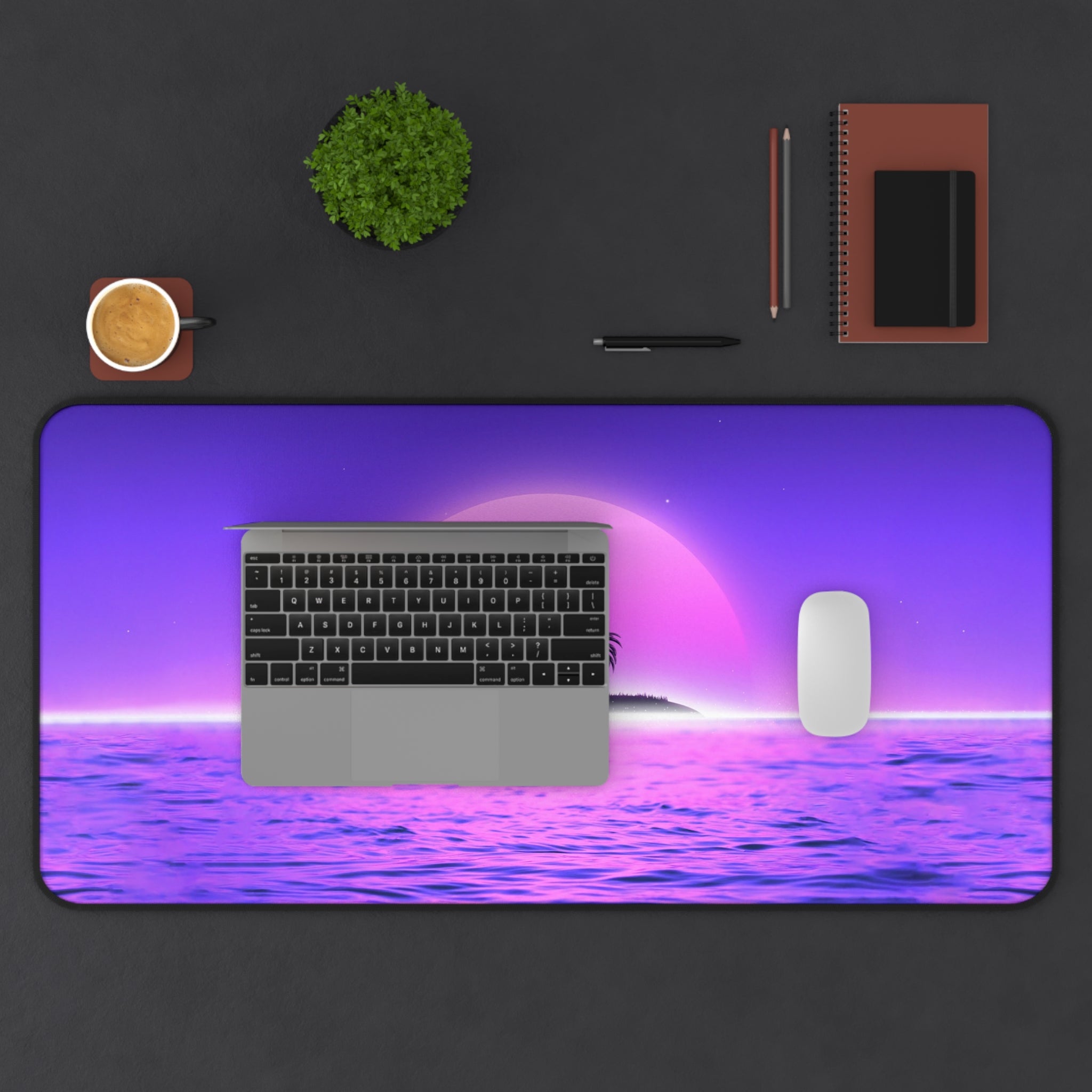 vibrant-vaporwave-mouse-pad-summer-palm-tree-retrowave-delorean-desk-mat-neon-synthwave-desk-pad-vaporwave-sun-and-mountains-