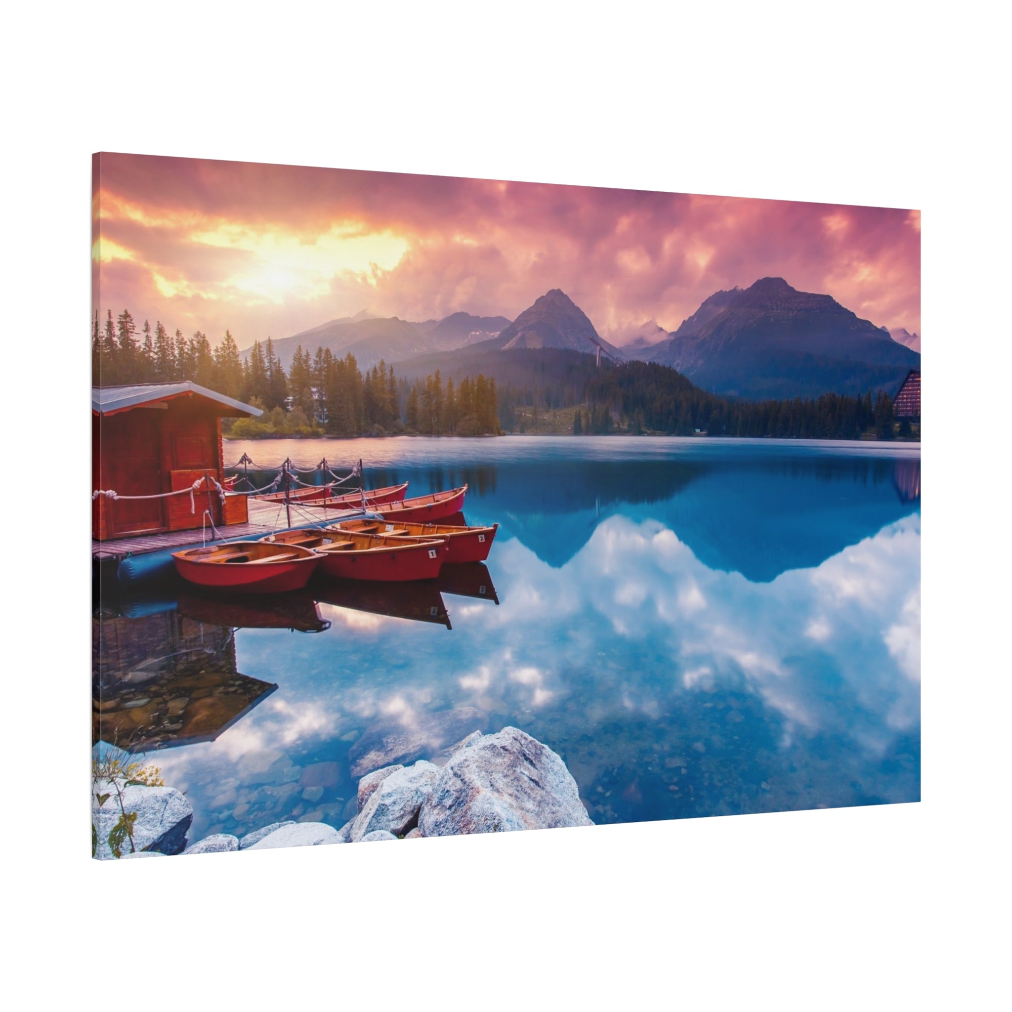 canvas-print-nature-sunrise-wall-art-lake-mountain-scenery-decor-stretched-matte-canvas-mountain-decor-home-decor-nature-wall