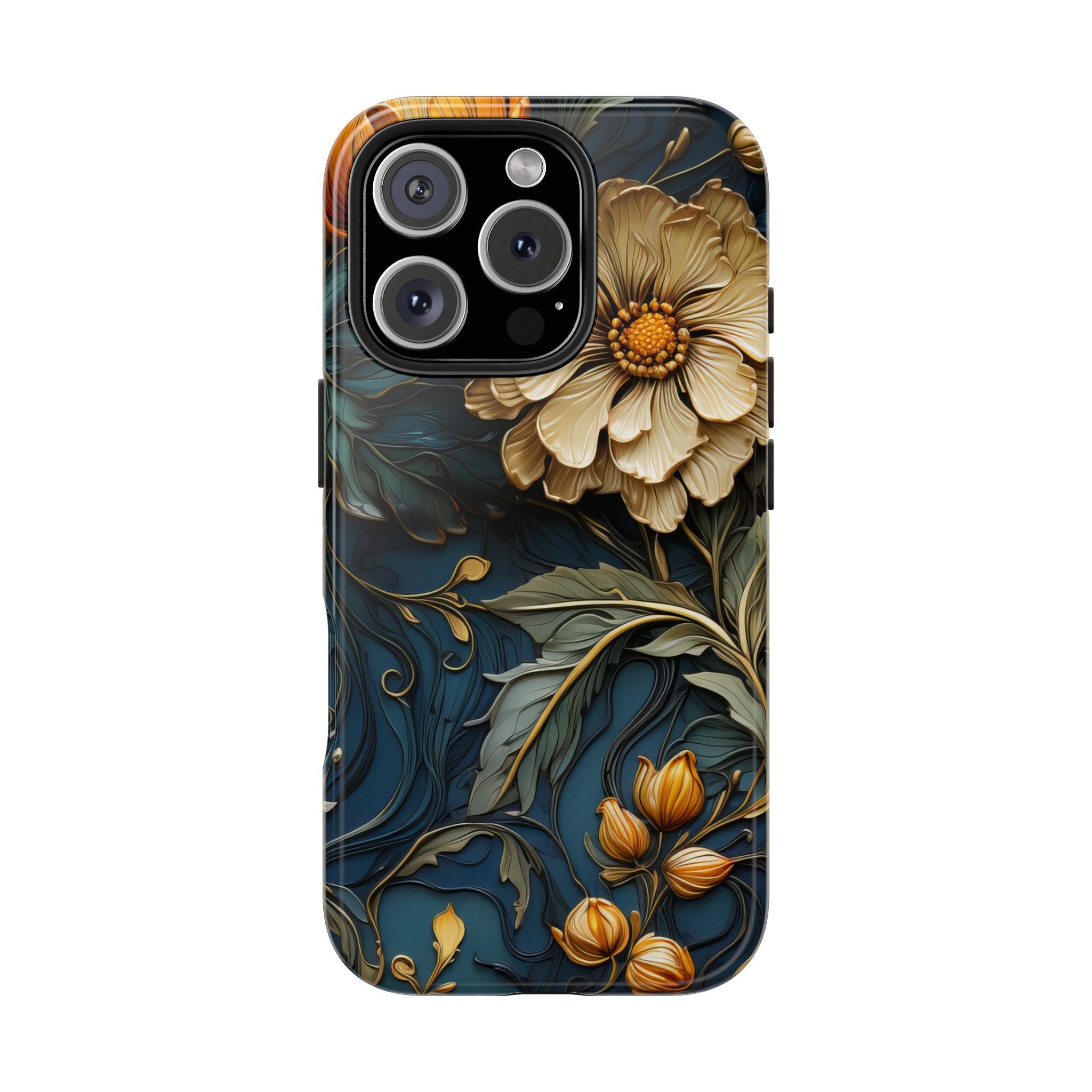 textured-art-nouveau-floral-tough-phone-case-cottagecore-iphone-case-unique-floral-phone-cover-vintage-style-iphone-case-prot