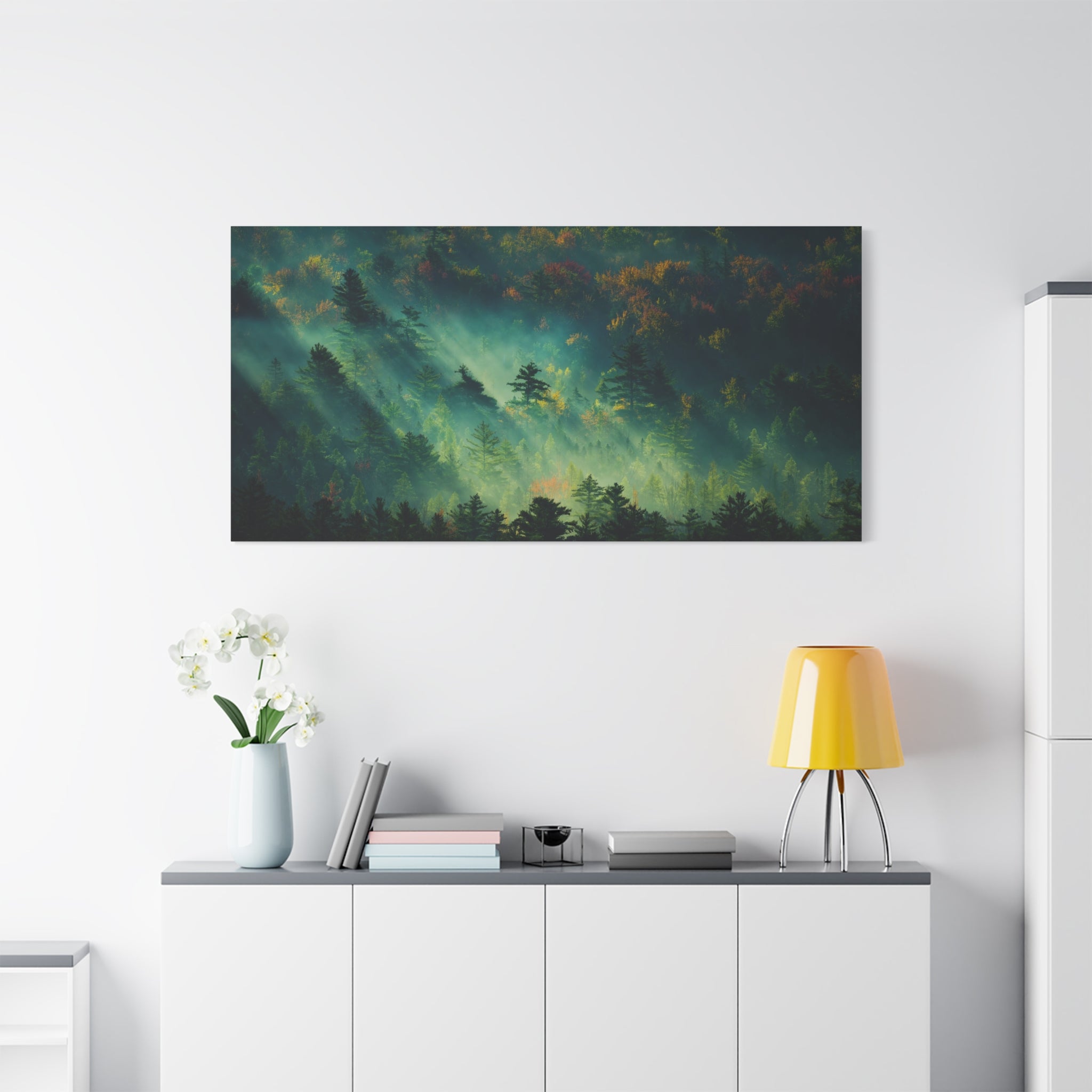 canvas-print-foggy-forest-nature-mist-wall-art-matte-stretched-canvas-landscape-scenery-woods-decor-nature-lover-gift-rustic-