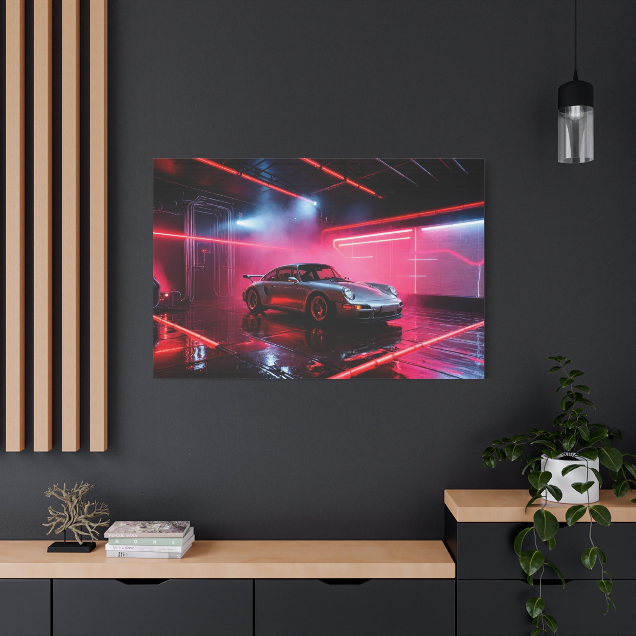 canvas-print-wall-art-porsche-911-red-gt3r-neon-supercar-poster-matte-canvas-decor-stretched-large-canvas-wall-art