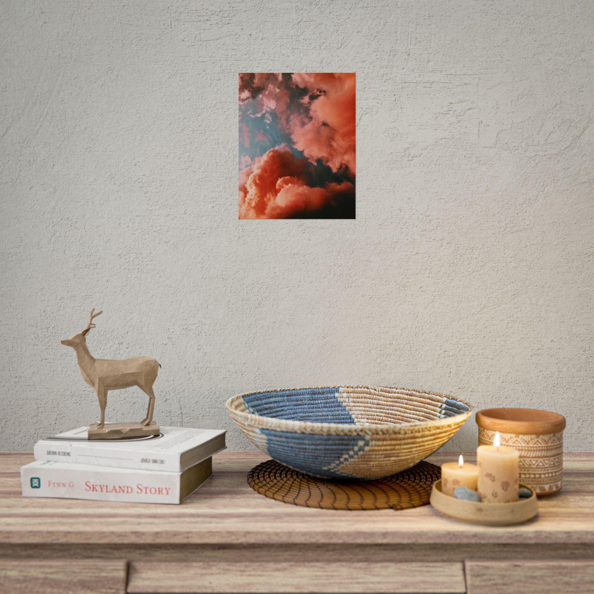 pinkish-cloud-sunset-poster-print-pink-wall-art-sunset-artwork-home-wall-decor-room-decoration-wall-hanging