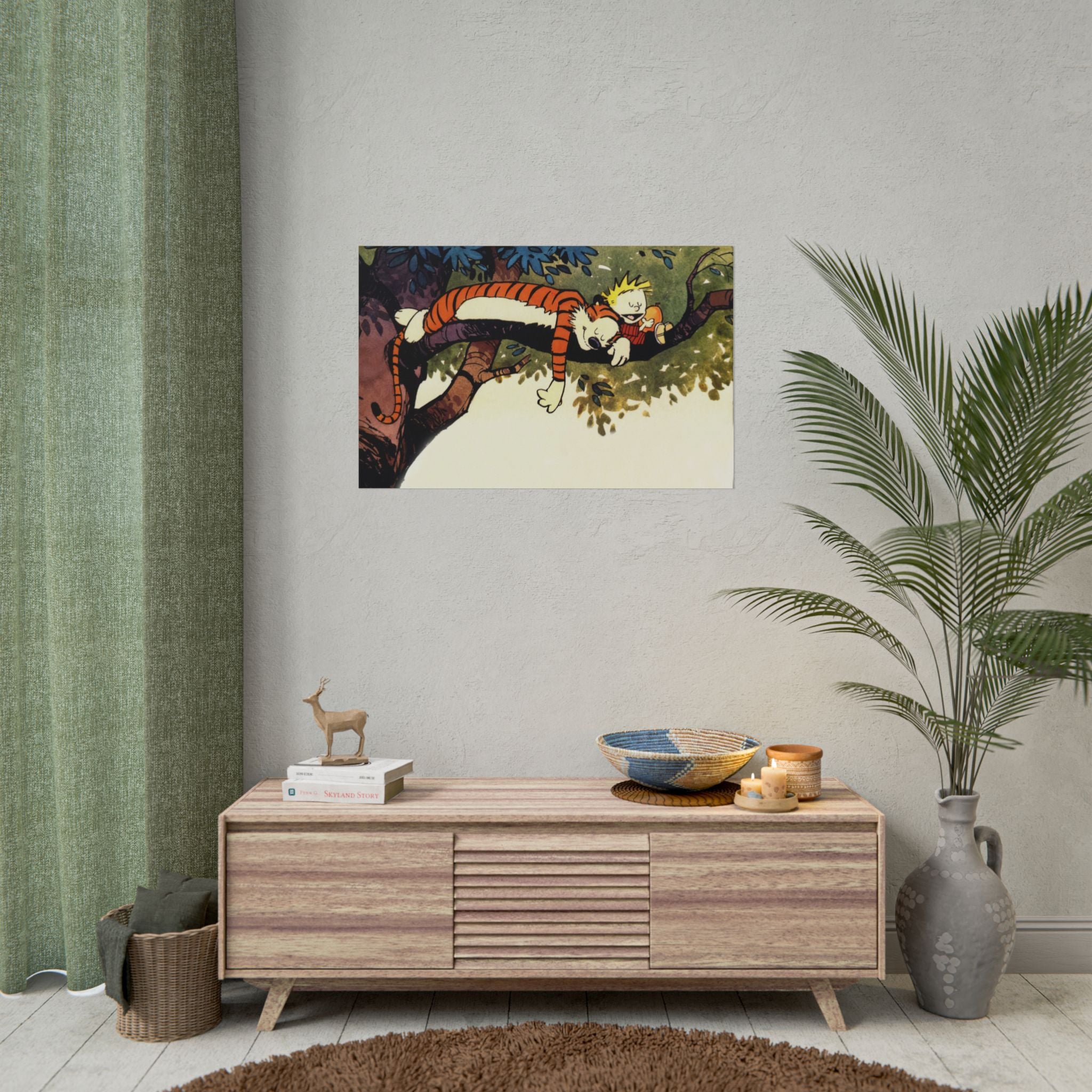 Calvin and Hobbes Poster Wall Art - Nostalgic Cartoon Wall Decor - Unique Birthday Gift for Fans - Timeless Comic Book Art