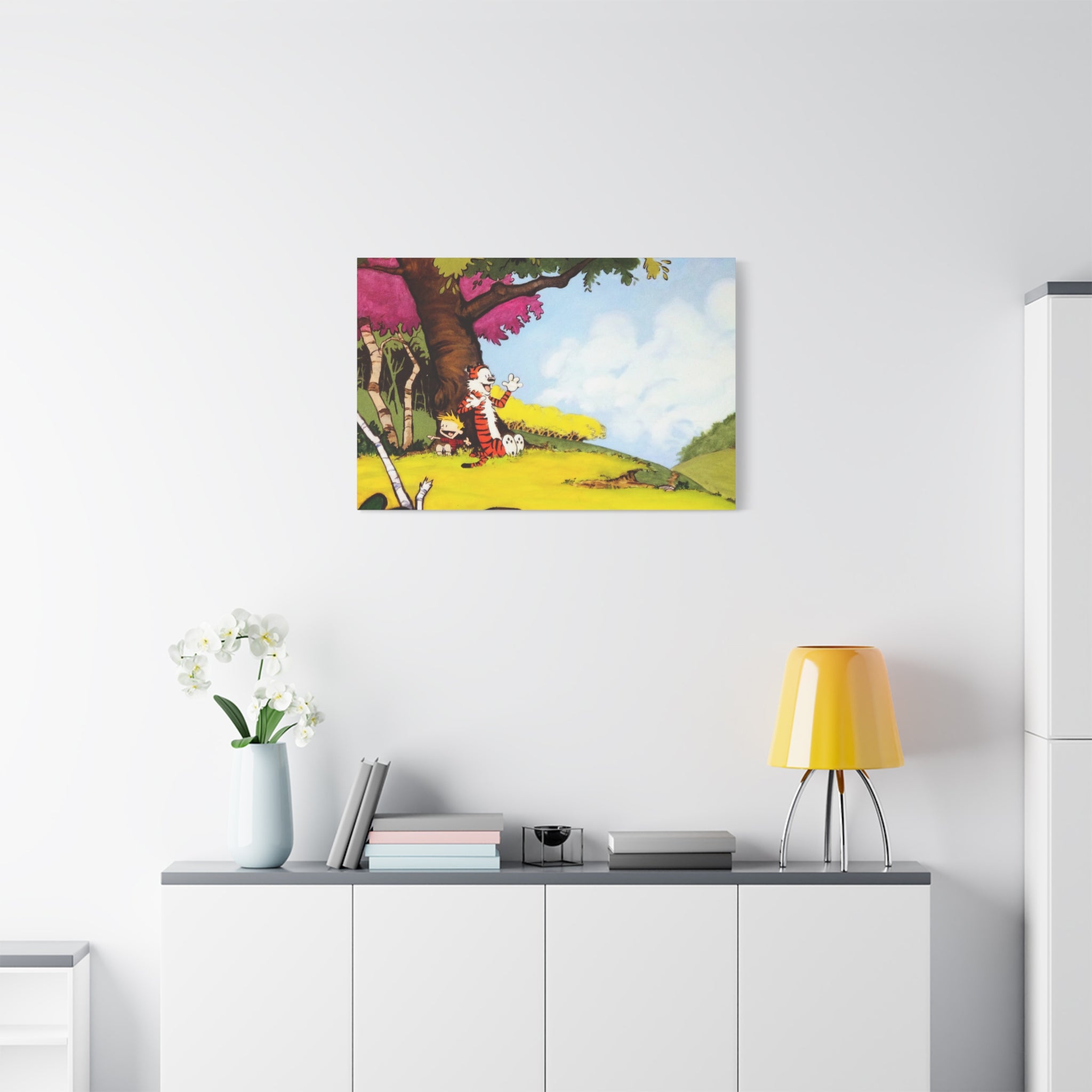 Calvin and Hobbes Canvas Wall Art - Nostalgic Comic Strip Poster for Kids Room & Nursery Room Decor - Adventure Theme Print