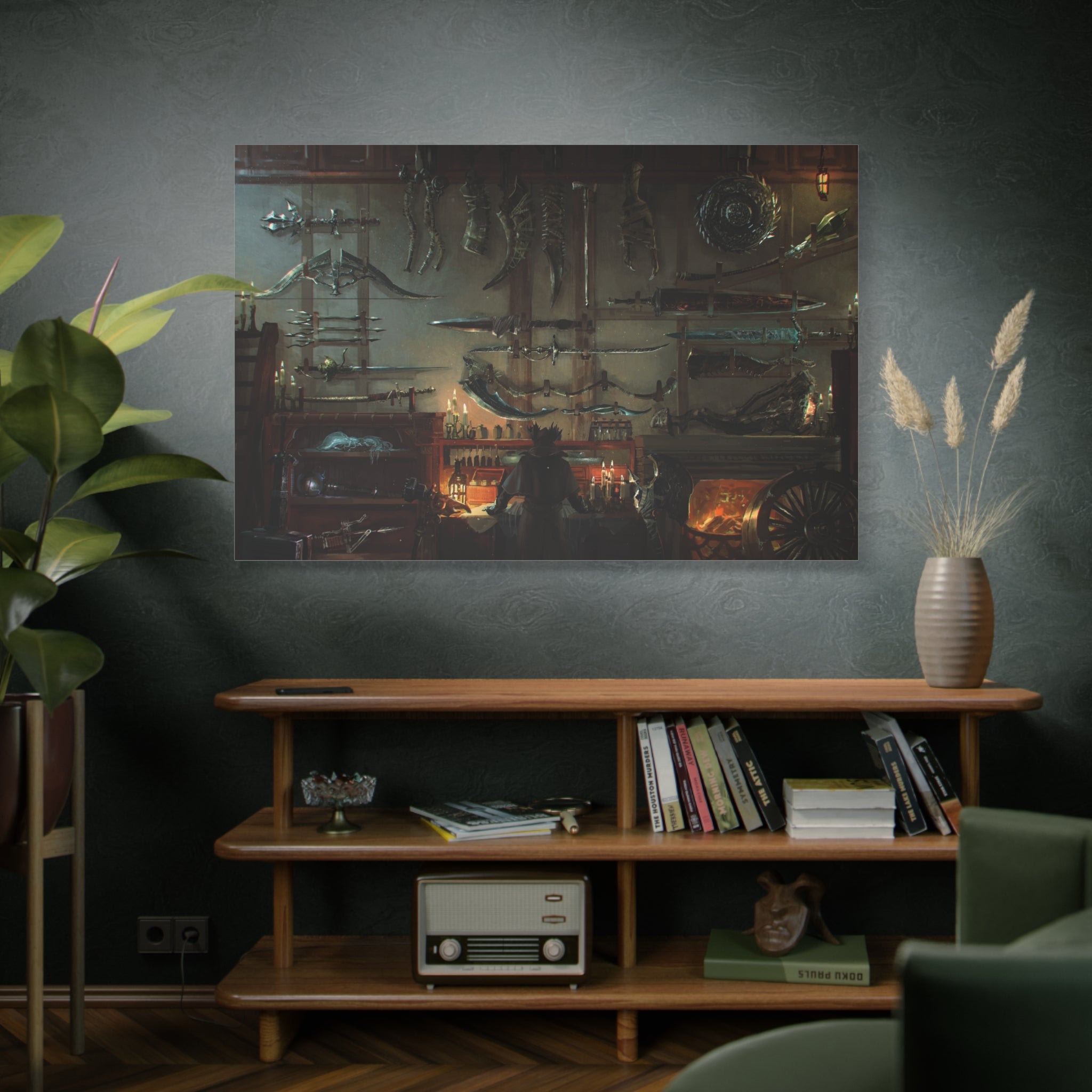 Bloodborne Hunter's Weapons Canvas Wall Art, Home Wall Decor, Game Wall Art Print, Gothic Art