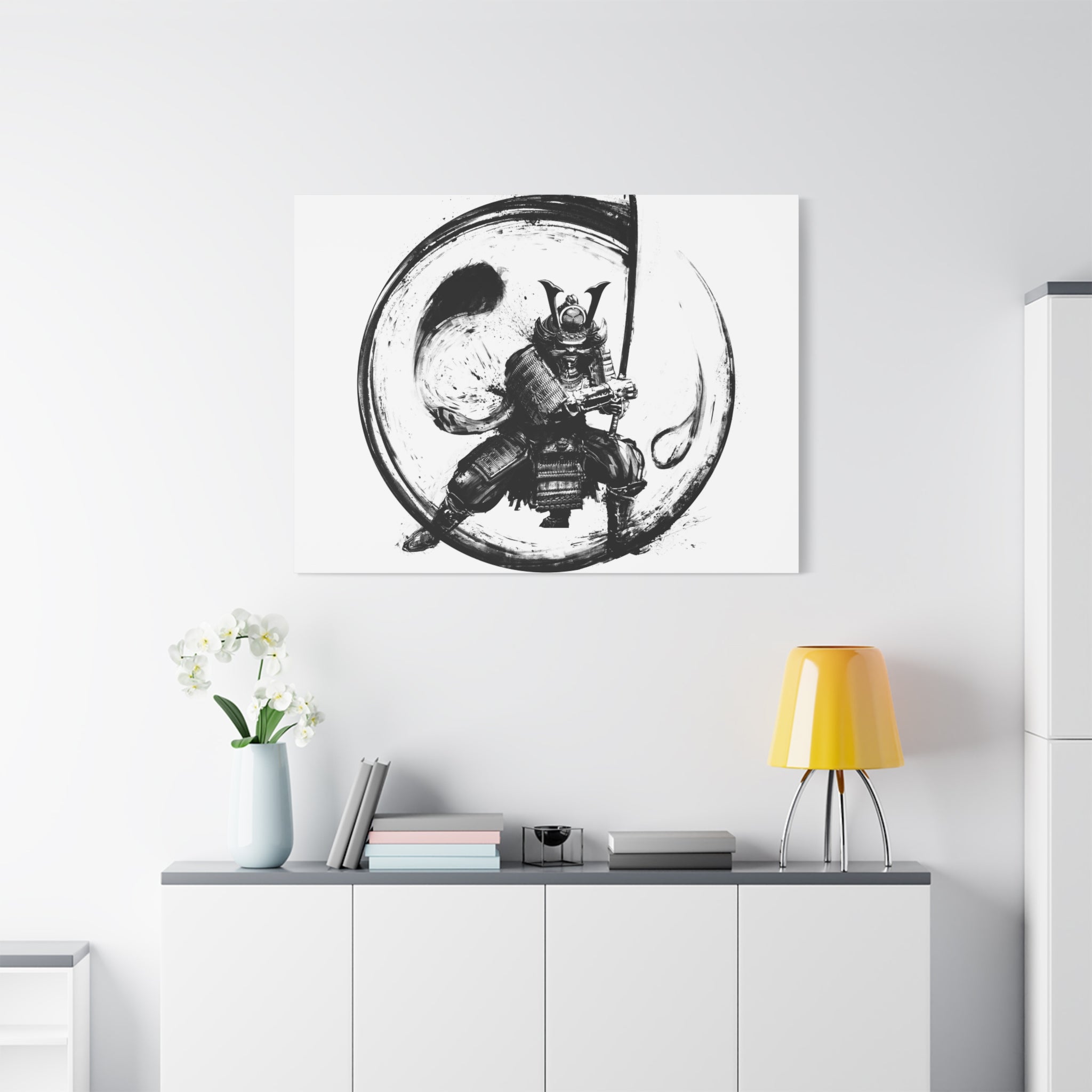 canvas-wall-art-japanese-samurai-ying-yang-katana-oni-mask-black-and-white-home-decor-zen-wall-hanging-asian-art-samurai-swor