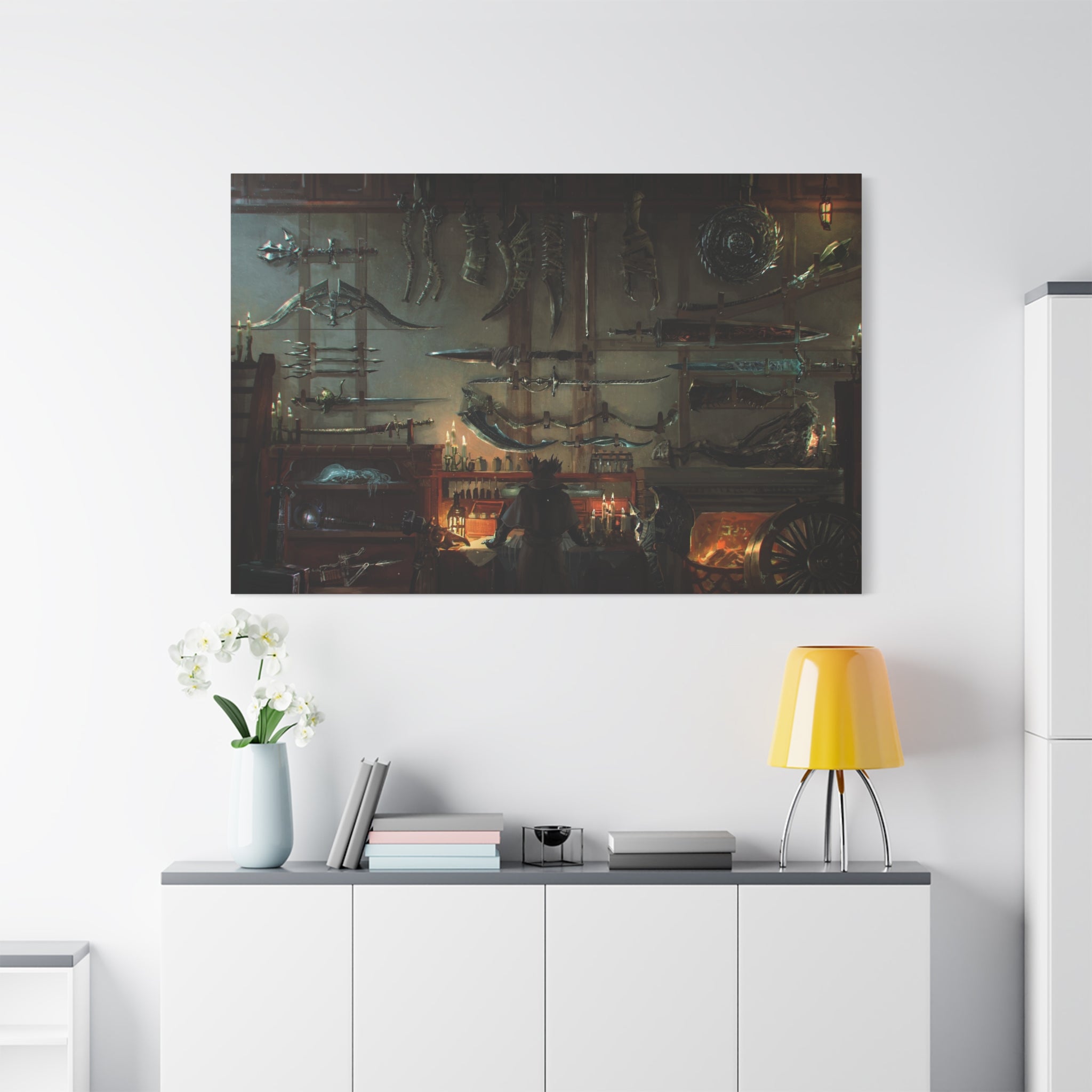 Bloodborne Hunter's Weapons Canvas Wall Art, Home Wall Decor, Game Wall Art Print, Gothic Art