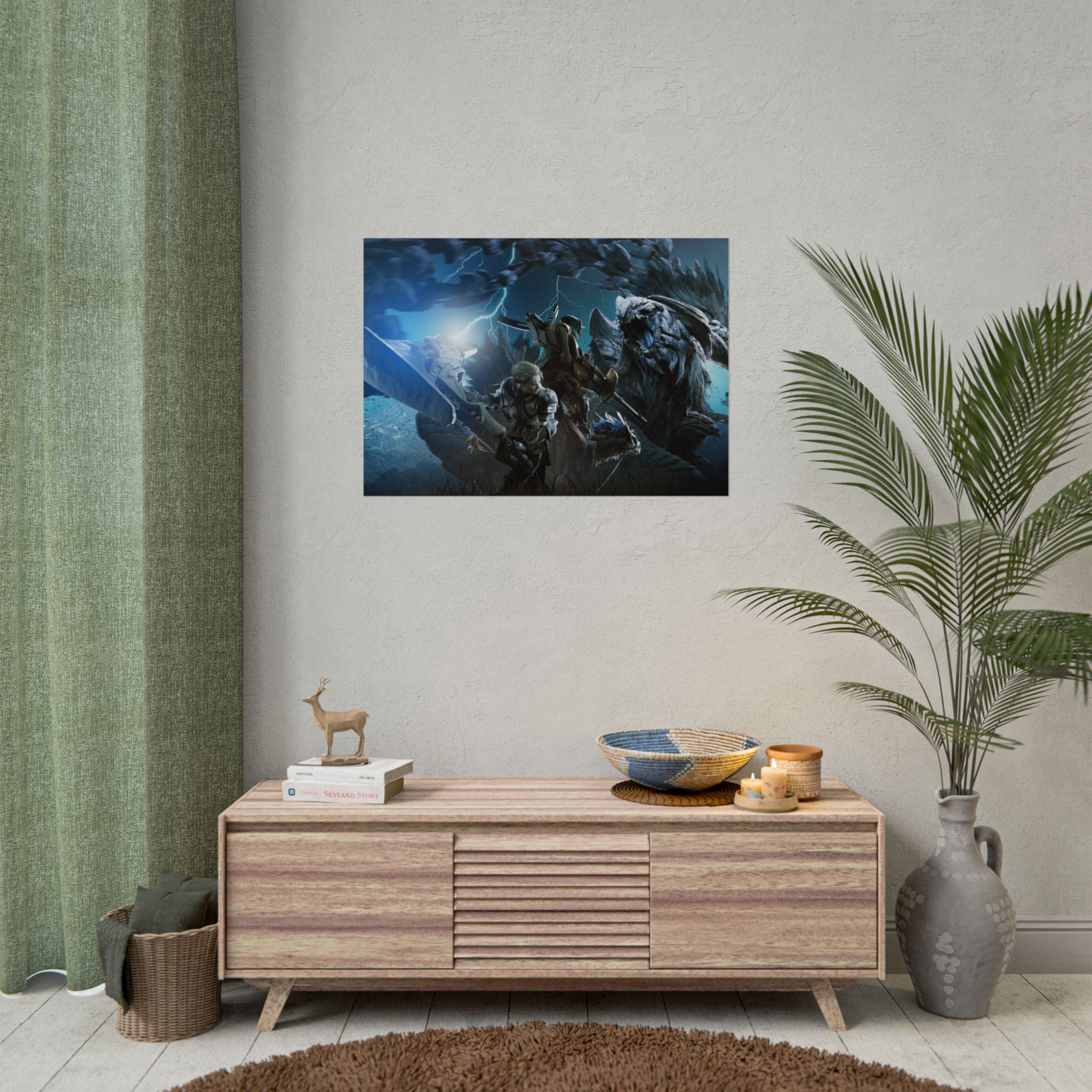 monster-hunter-poster-wall-art-matte-print-home-decor-gaming-poster-art-gamer-gift-video-game-art-hunter-fan