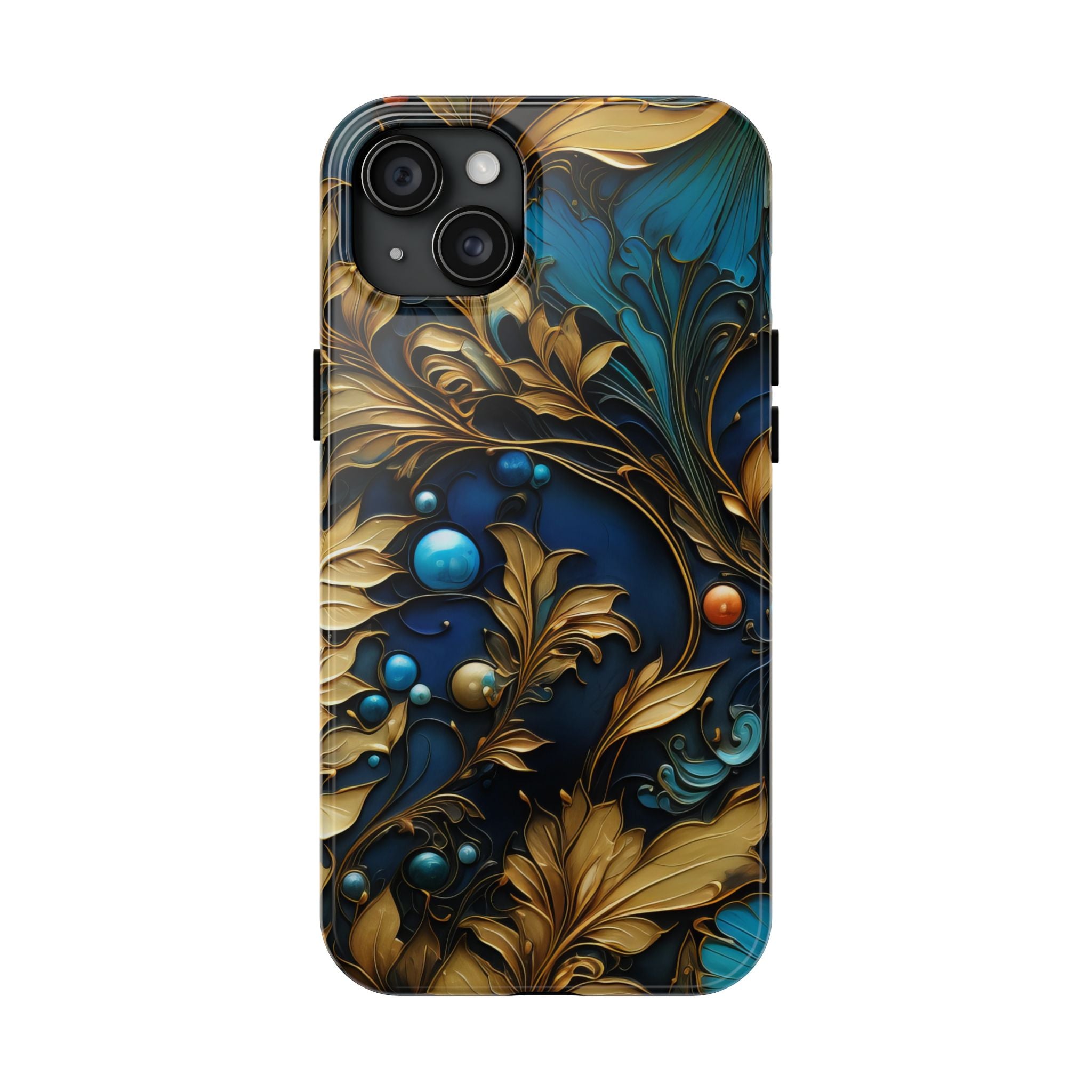 textured-art-nouveau-floral-tough-phone-case-cottagecore-iphone-case-unique-floral-phone-cover-vintage-style-iphone-case-prot