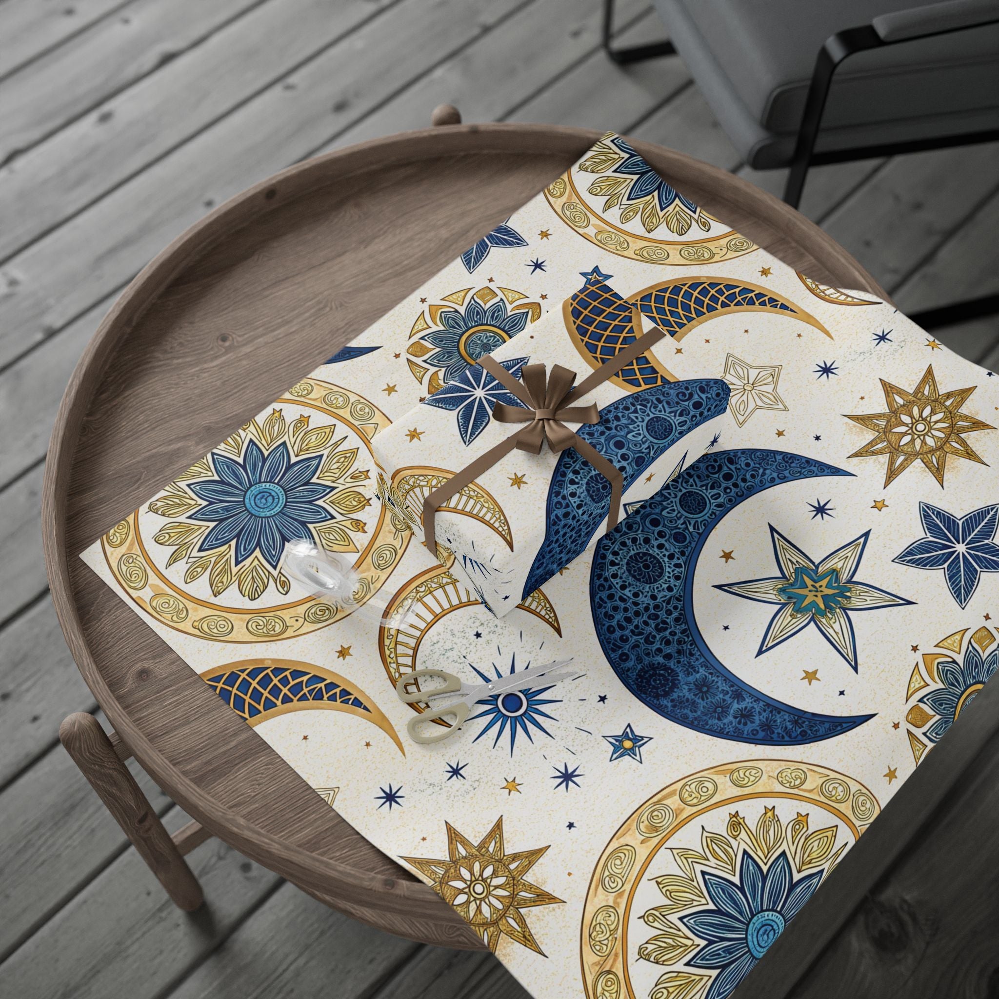 ramadan-night-wrapping-papers-islamic-crescent-moon-gift-wrap-mosque-silhouette-eid-holiday-supplies-festive-present-packagin