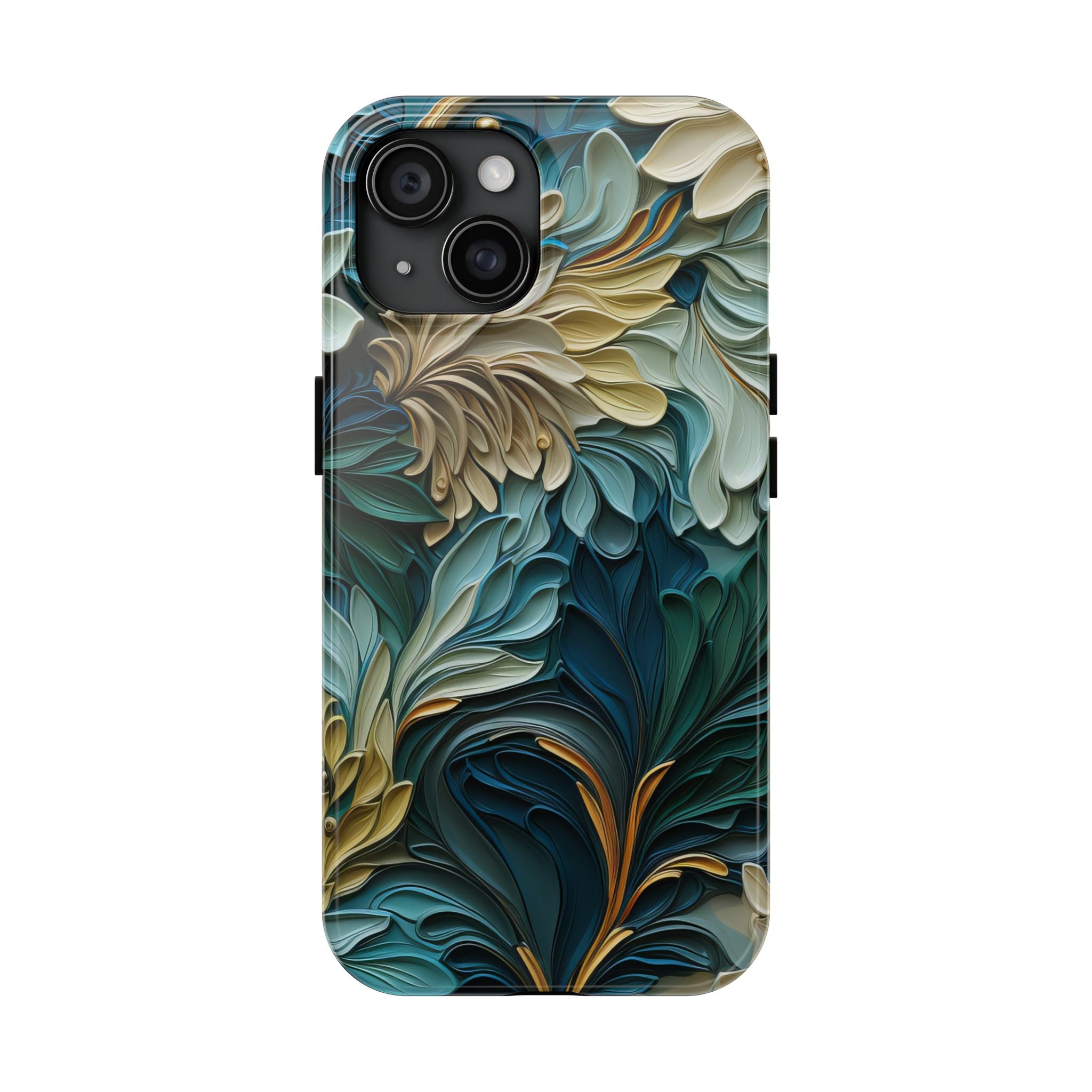 textured-art-nouveau-floral-tough-phone-case-cottagecore-iphone-case-unique-floral-phone-cover-vintage-style-iphone-case-prot