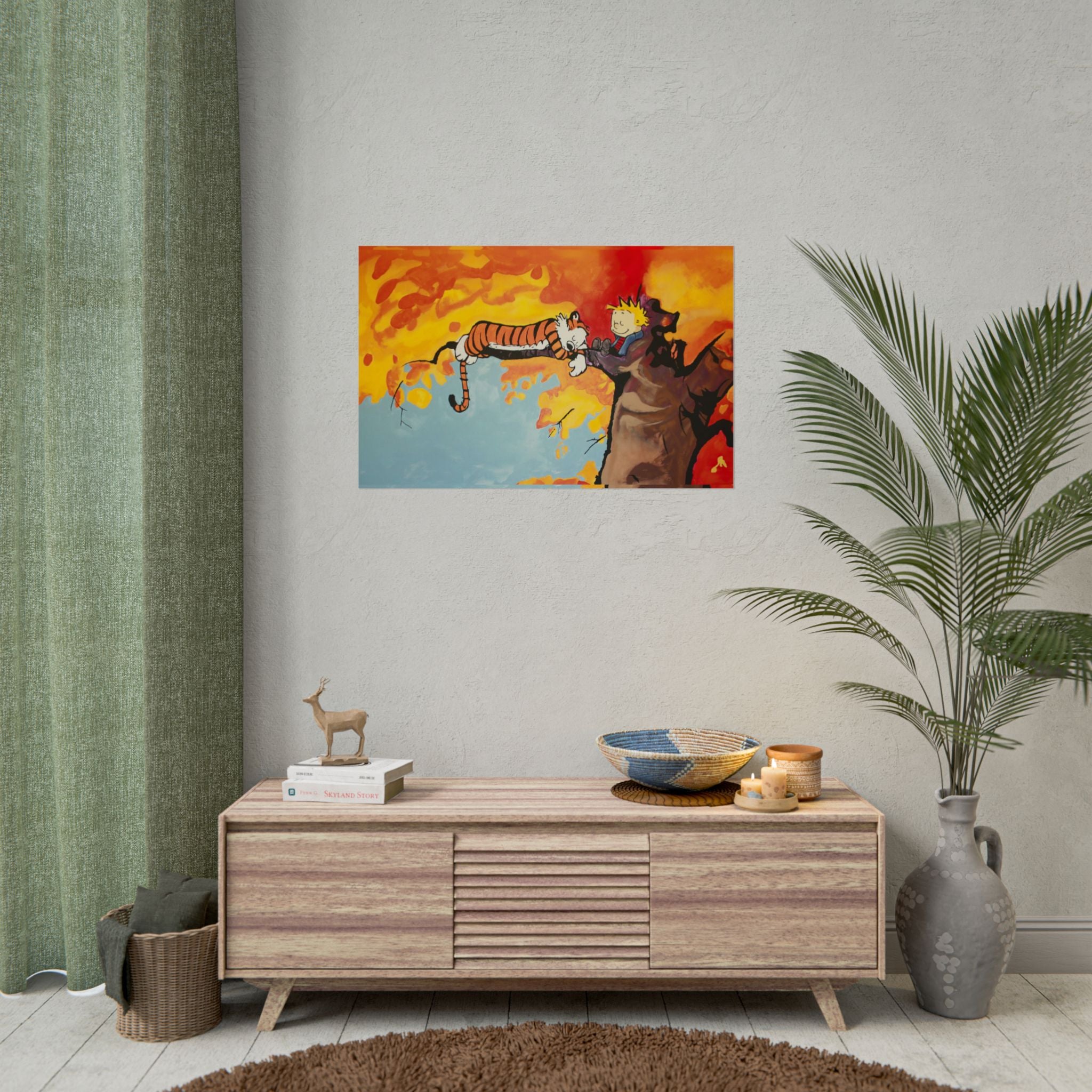 Calvin and Hobbes Art Poster - Nostalgic Cartoon Wall Decor - Unique Birthday Gift for Fans - Timeless Comic Book Design