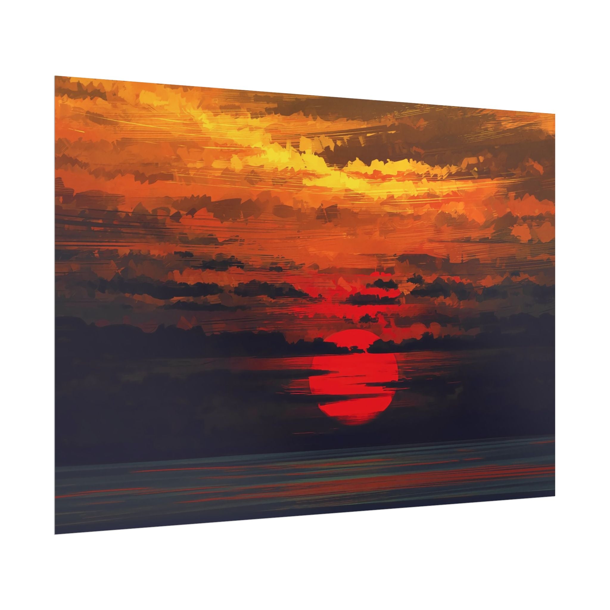 red-sunset-landscape-poster-print-cozy-home-decor-living-room-decor-farm-house-wall-decor-house-warming-gift