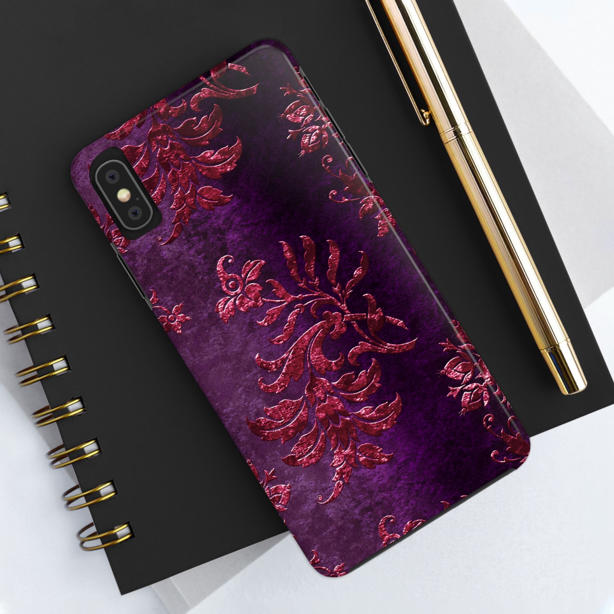 embossed-burgundy-velvet-tough-iphone-case-protective-iphone-cover-heavy-duty-iphone-case-rugged-phone-case-durable-smartphon