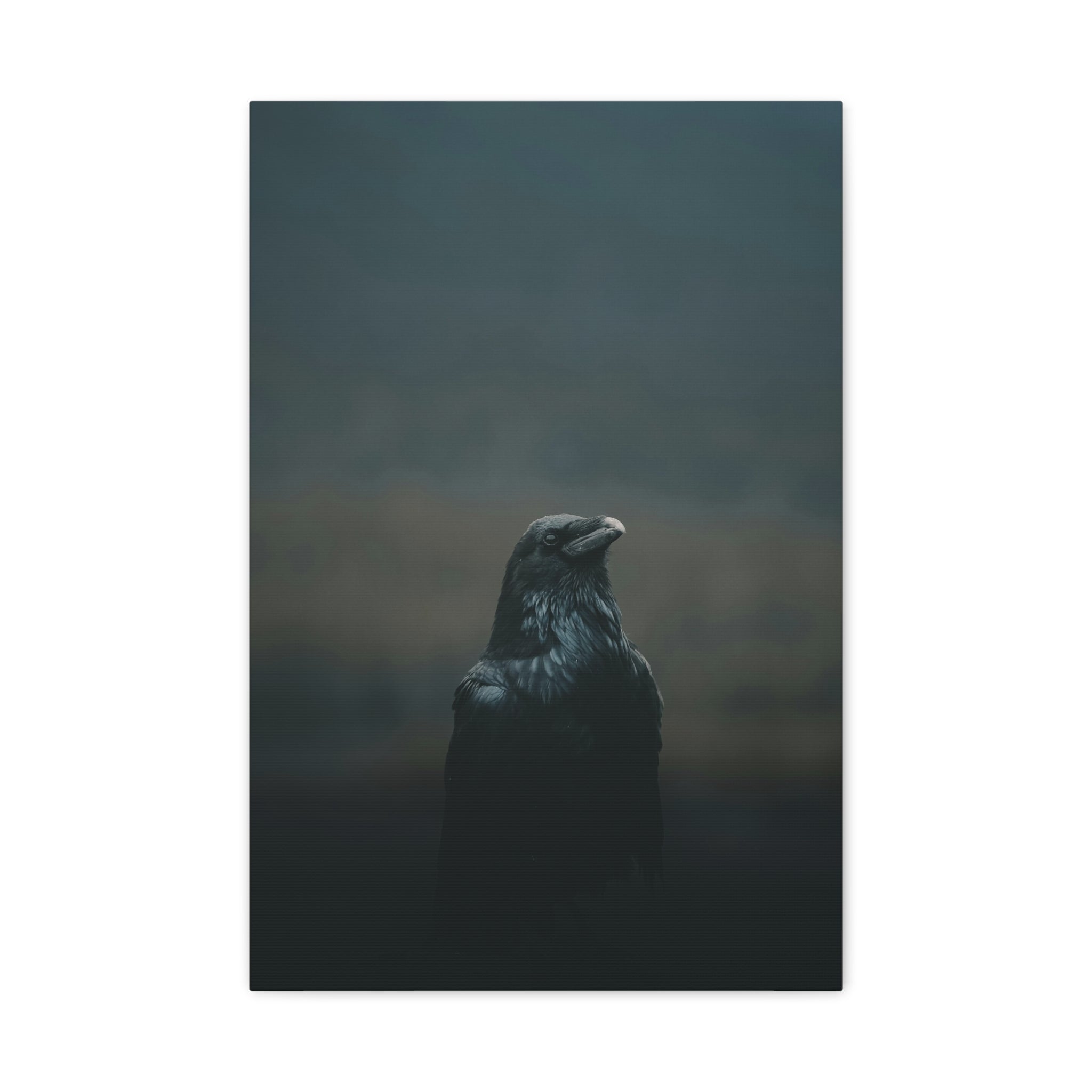 raven-canvas-print-raven-decor-matte-stretched-wall-art-bird-lover-gift-gothic-home-decor-halloween-picture-raven-art-print