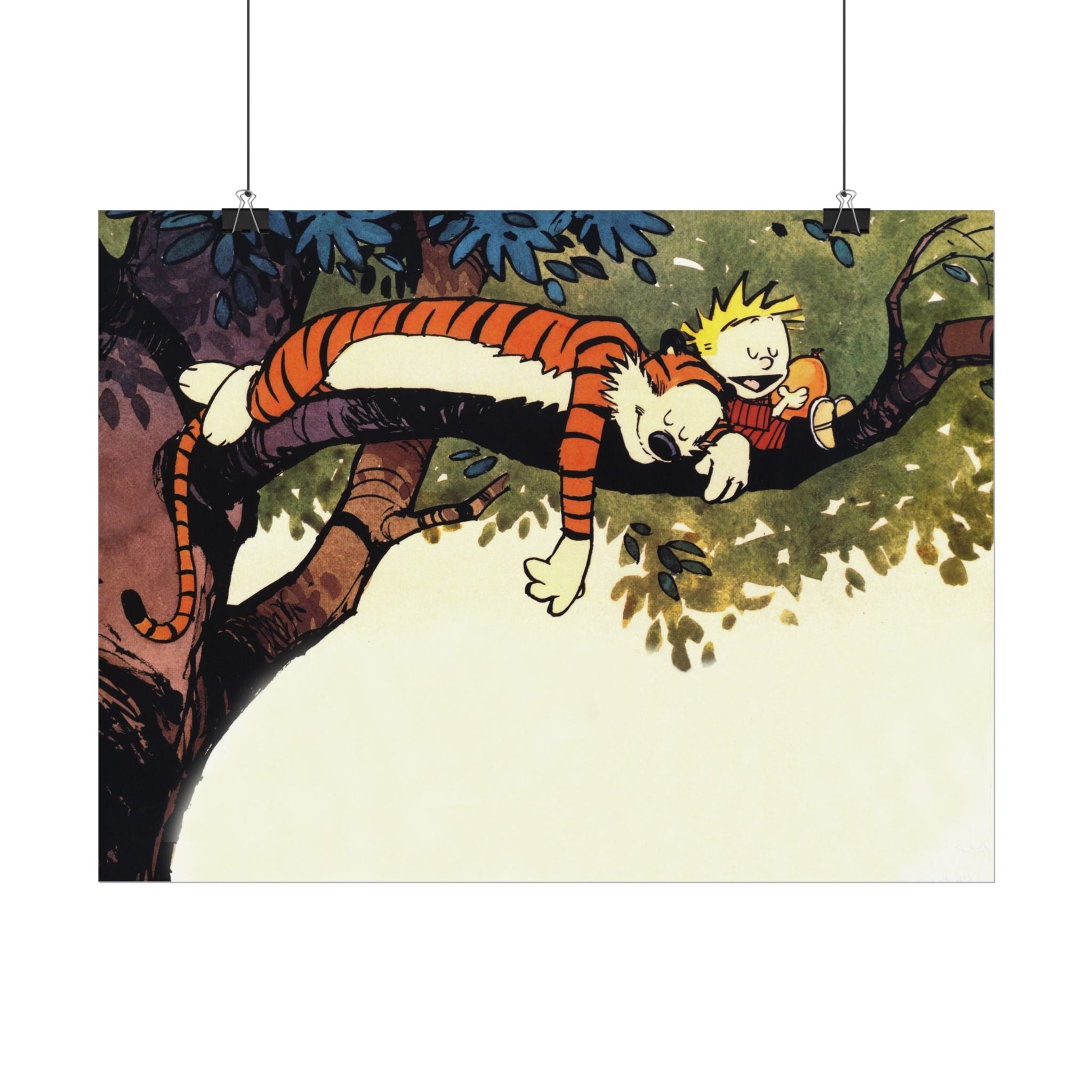 Calvin and Hobbes Poster Wall Art - Nostalgic Cartoon Wall Decor - Unique Birthday Gift for Fans - Timeless Comic Book Art