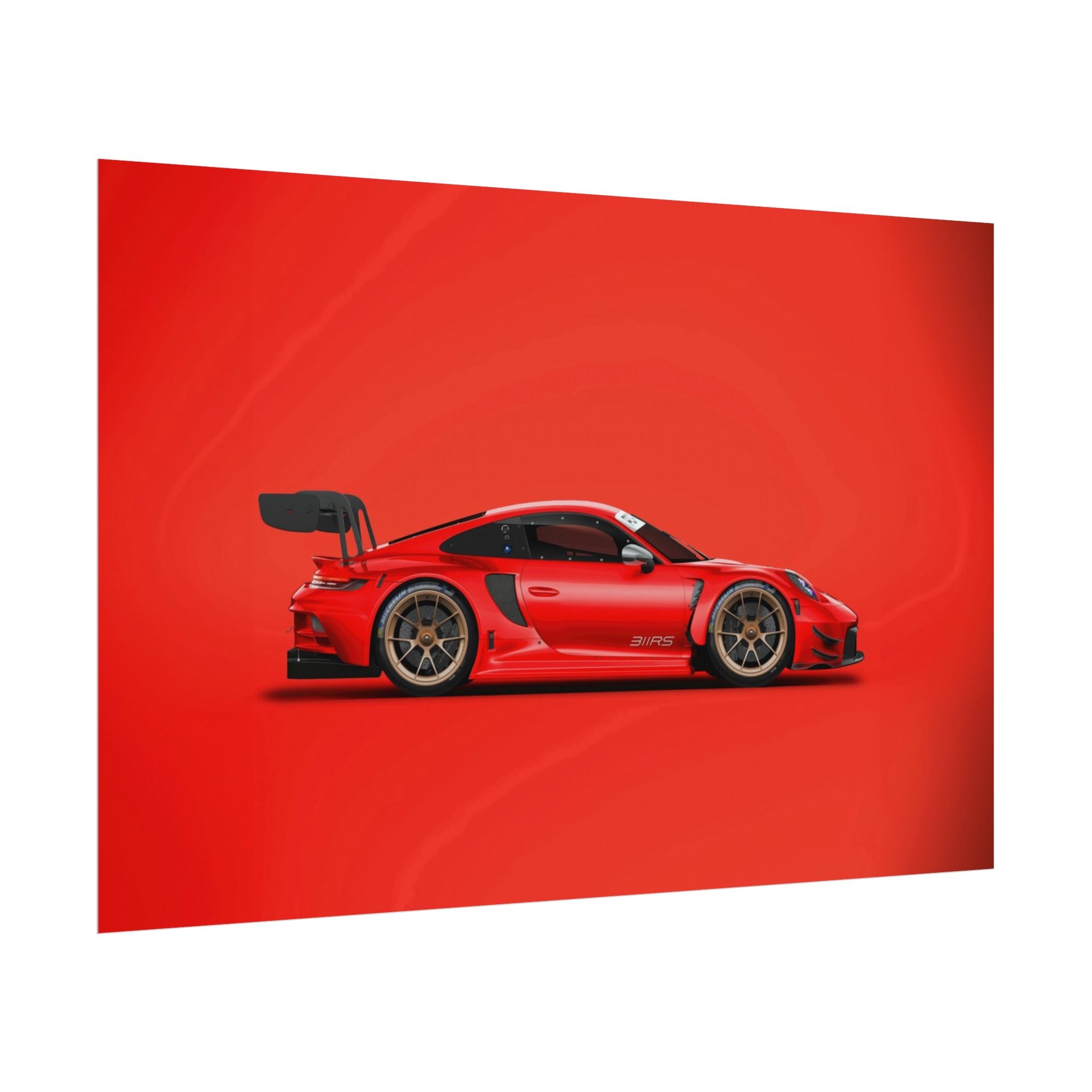 poster-print-wall-art-porsche-911-red-gt3r-red-supercar-poster-porsche-decor-rolled-poster-wall-art-hypercars-wall-decor