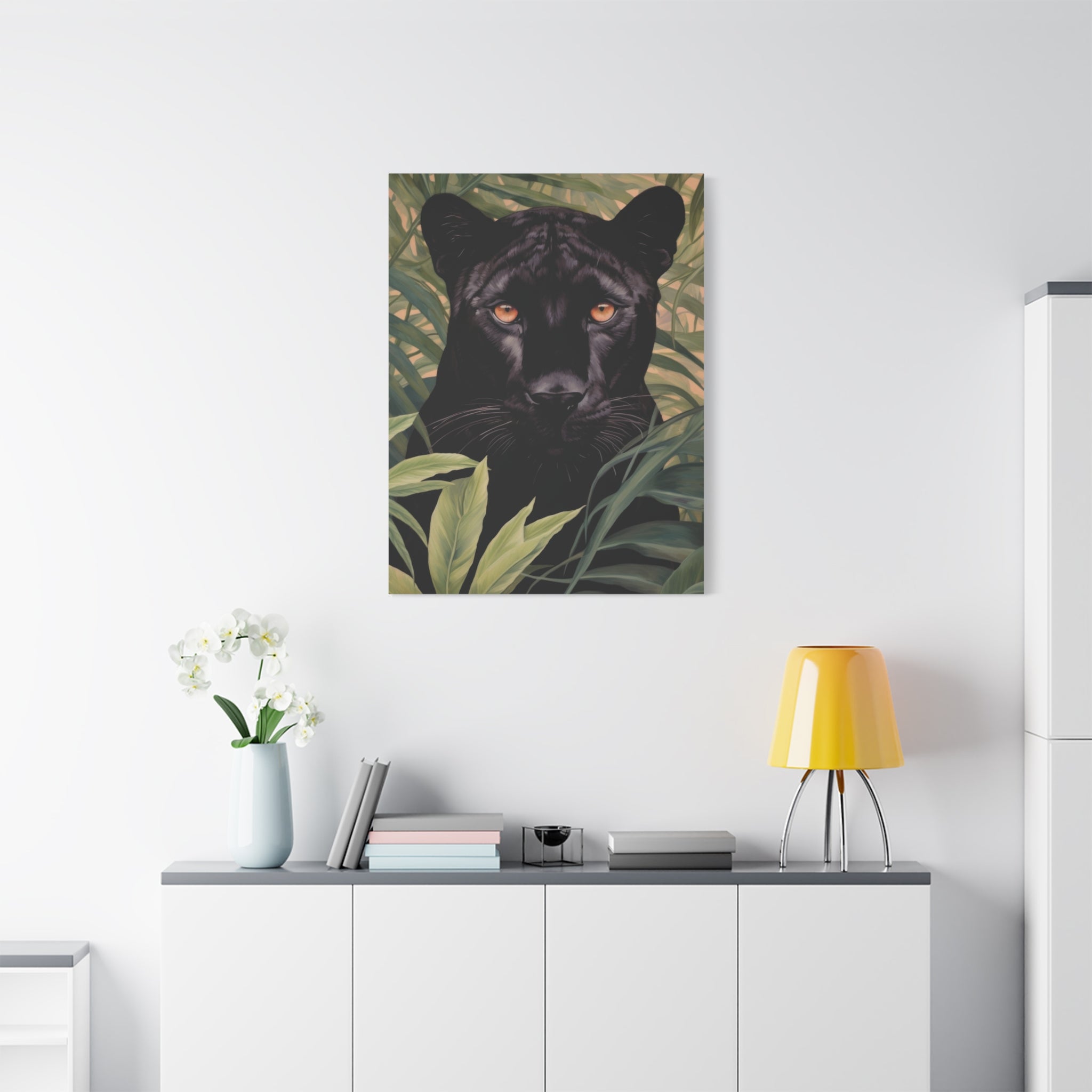 canvas-wall-art-black-panther-in-jungle-african-animal-decor-print-matte-stretched-canvas-wall-hanging-wildlife-theme