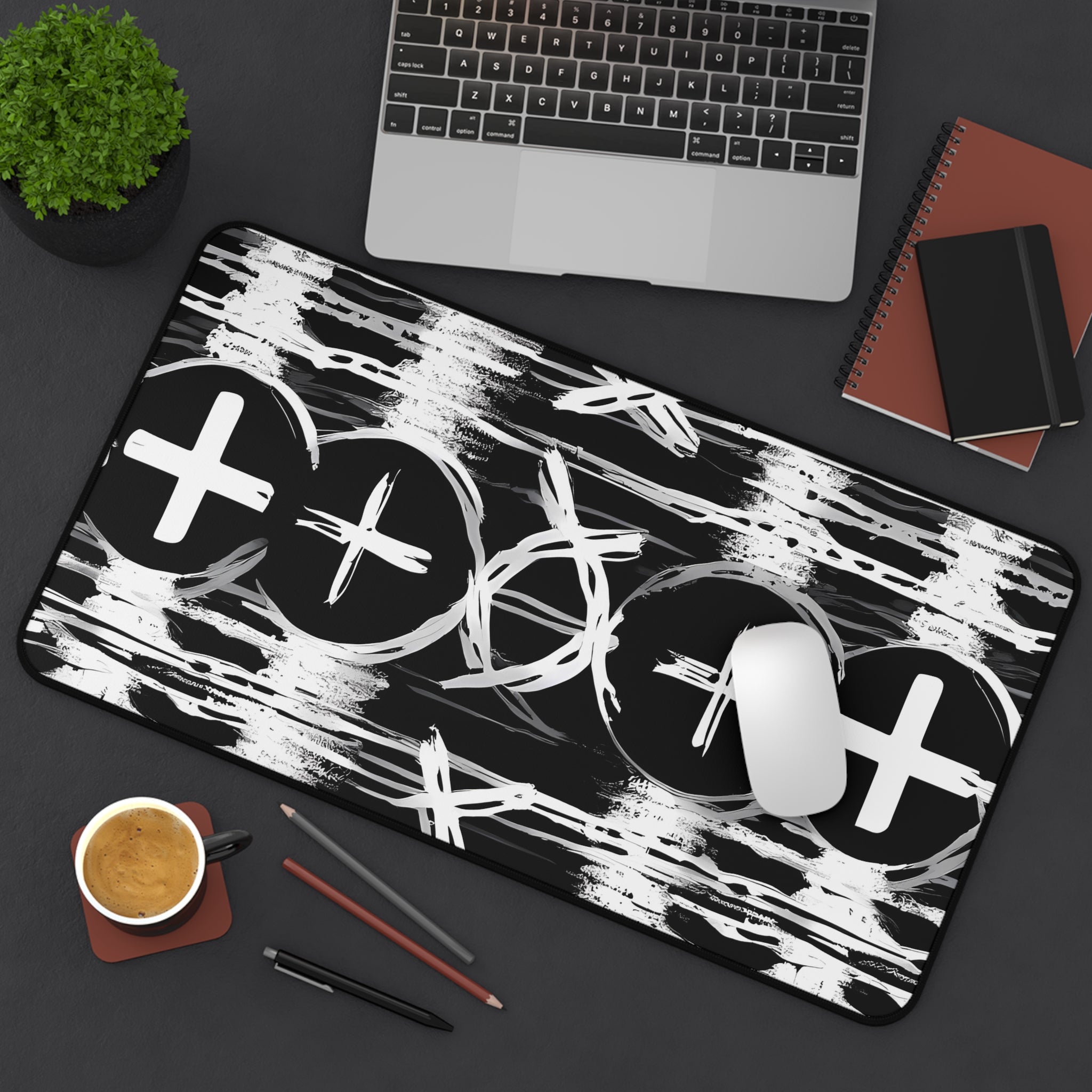 monochrome-mouse-pad-black-and-white-desk-mat-sleek-black-and-white-desk-pad-modern-minimalist-mouse-pad