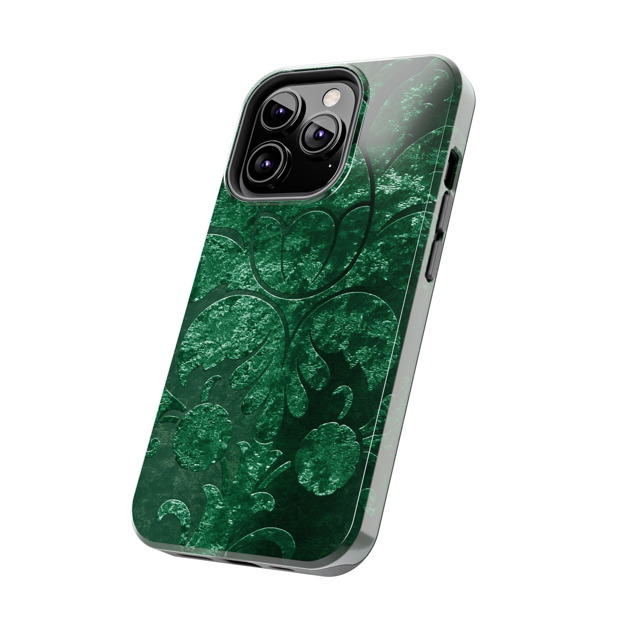 embossed-emerald-velvet-tough-iphone-case-protective-iphone-cover-heavy-duty-iphone-case-rugged-phone-case-durable-smartphone