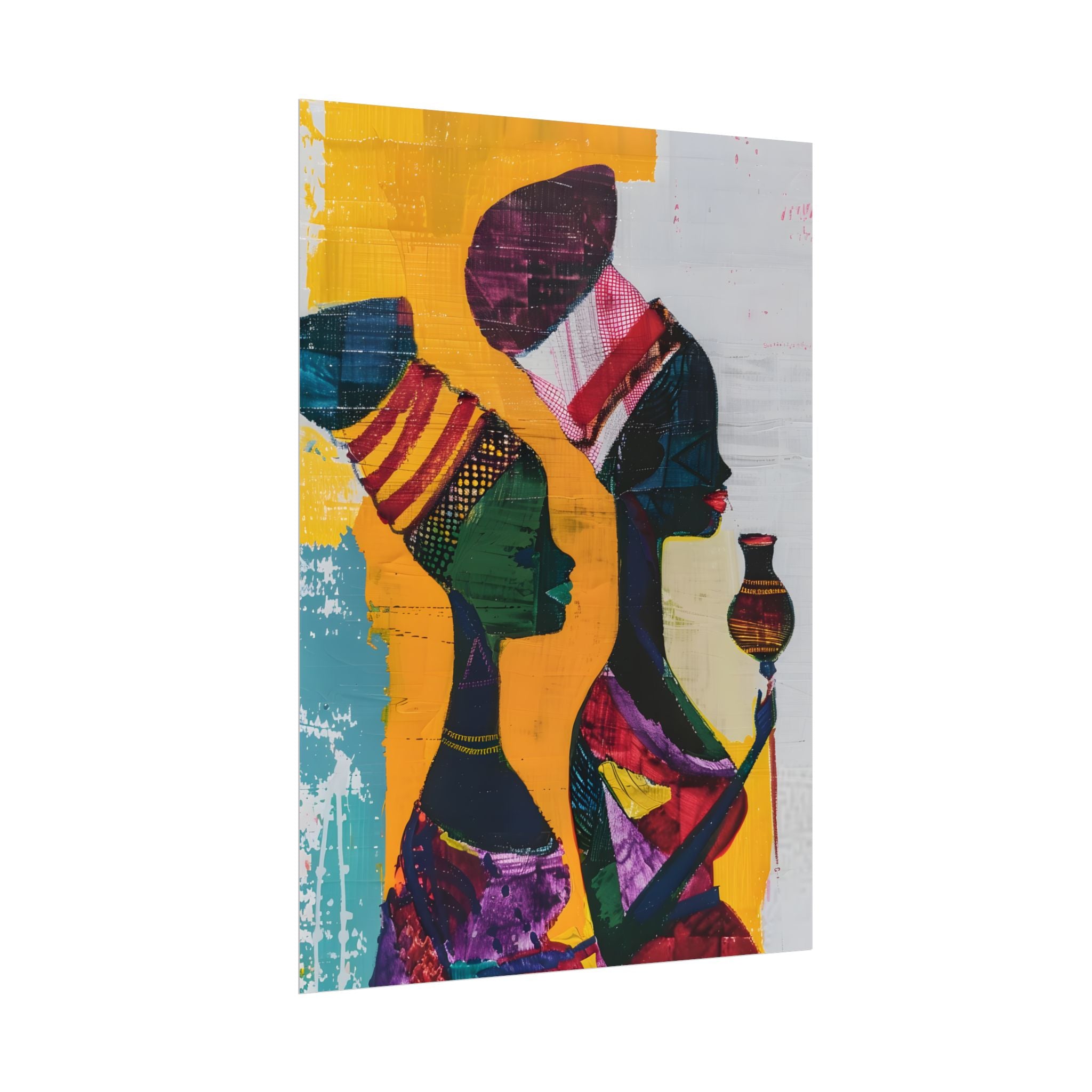 Traditional African Woman Poster Wall Art, African Portrait, Afrocentric, Tribal Home Art, Afro American Art, Ethnic Wall Decor