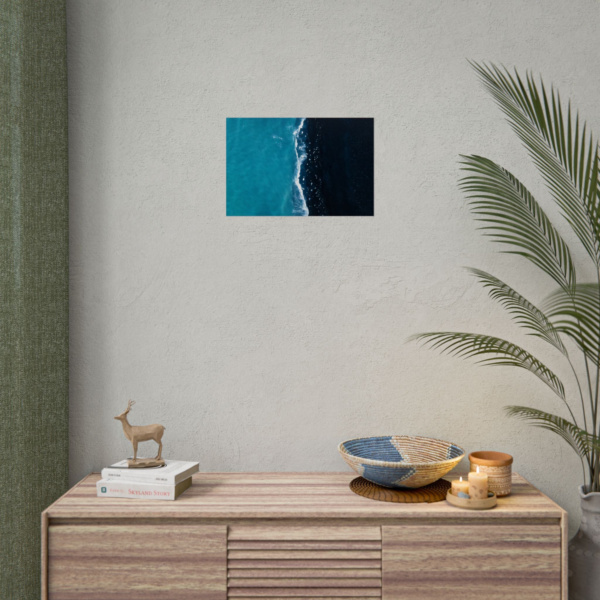 ocean-minimalist-decor-poster-print-beach-wall-art-coastal-photography-blue-ocean-print-sand-landscape-home-office-decoration