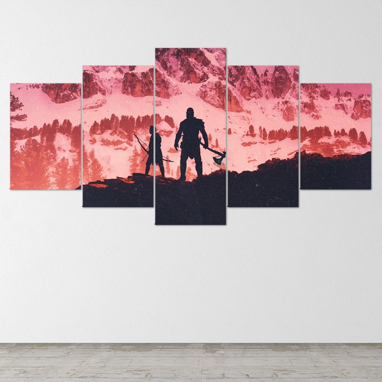 god-of-war-5-piece-canvas-wall-art-kratos-and-atreus-god-of-war-poster-extra-large-wall-art-god-of-war-5-piece-5-panel