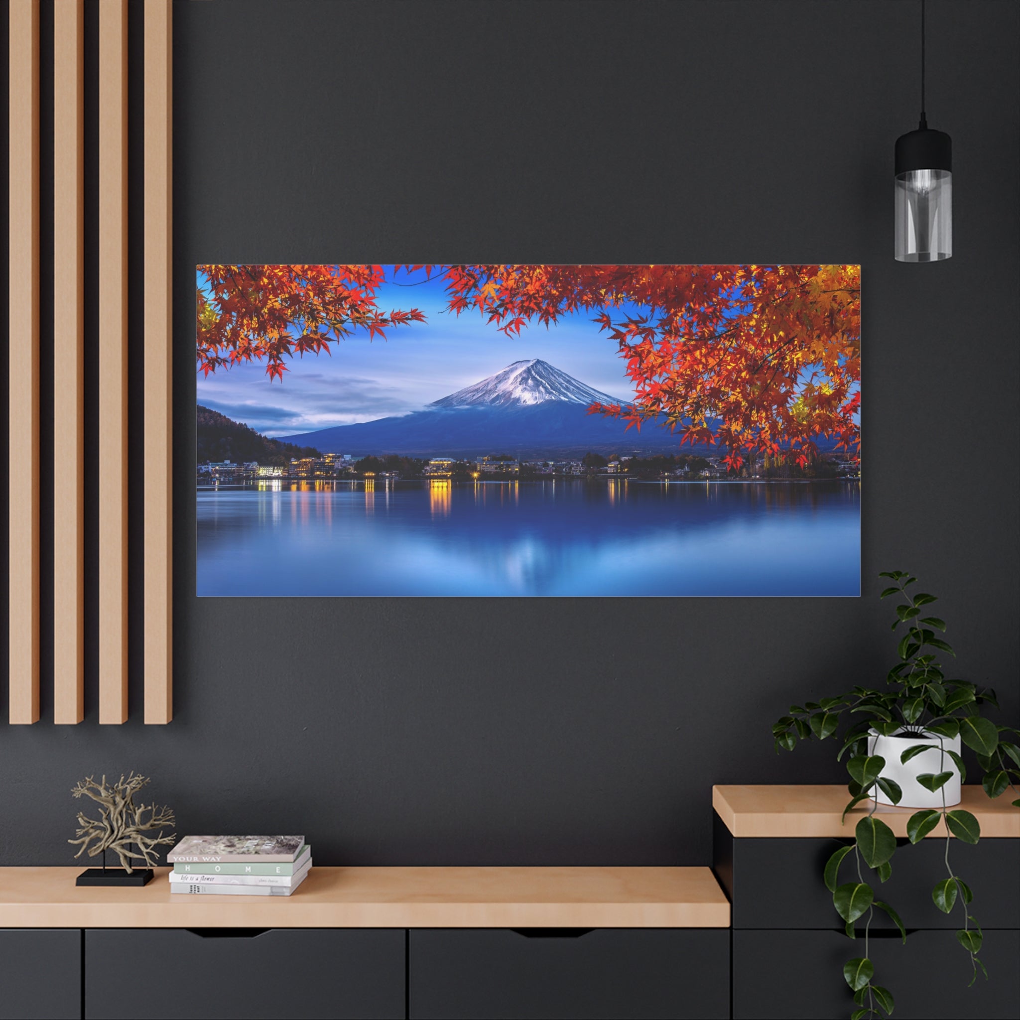 mount-fuji-canvas-wall-art-japan-nature-park-autumn-lake-print-matte-stretched-canvas-home-decor-gift-room-decor-japanese