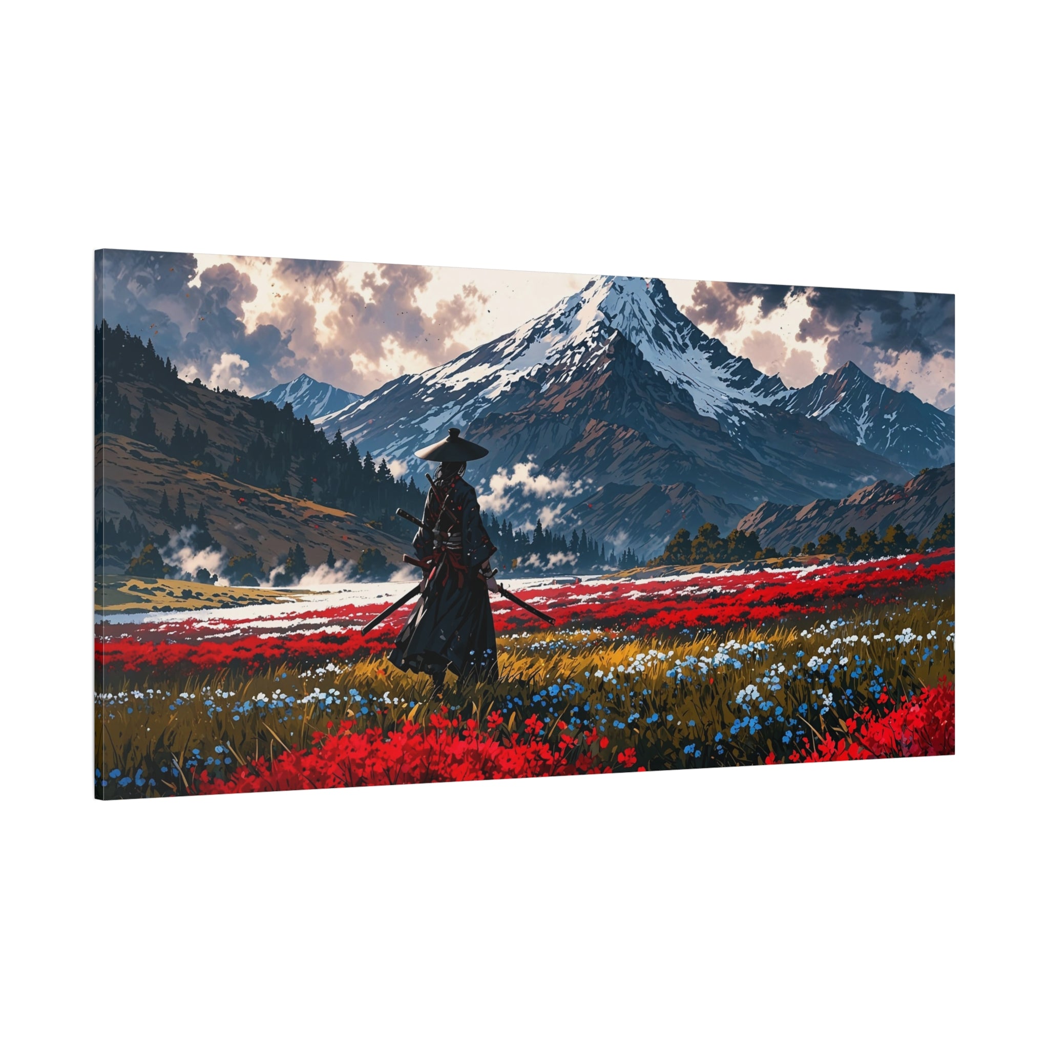 canvas-wall-art-samurai-print-matte-canvas-stretched-japanese-artwork-asian-decor-samurai-warrior-poster-traditional-home