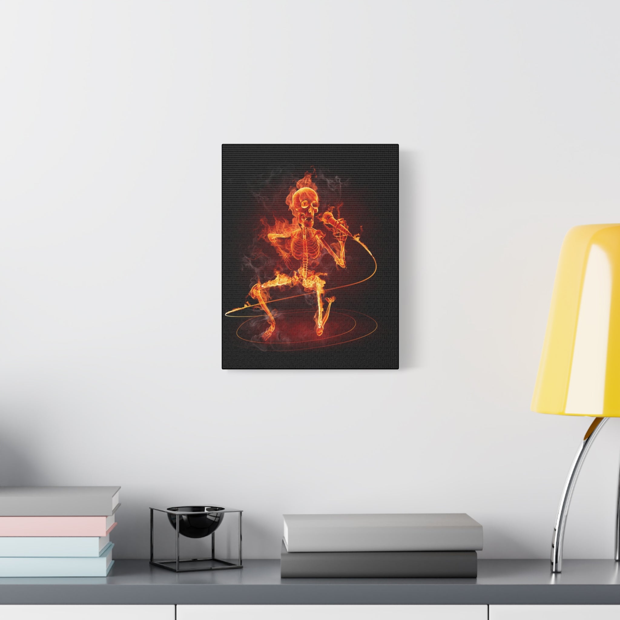 canvas-print-music-microphone-bones-fire-skull-home-decor-living-room-decor-rockn-roll-decor