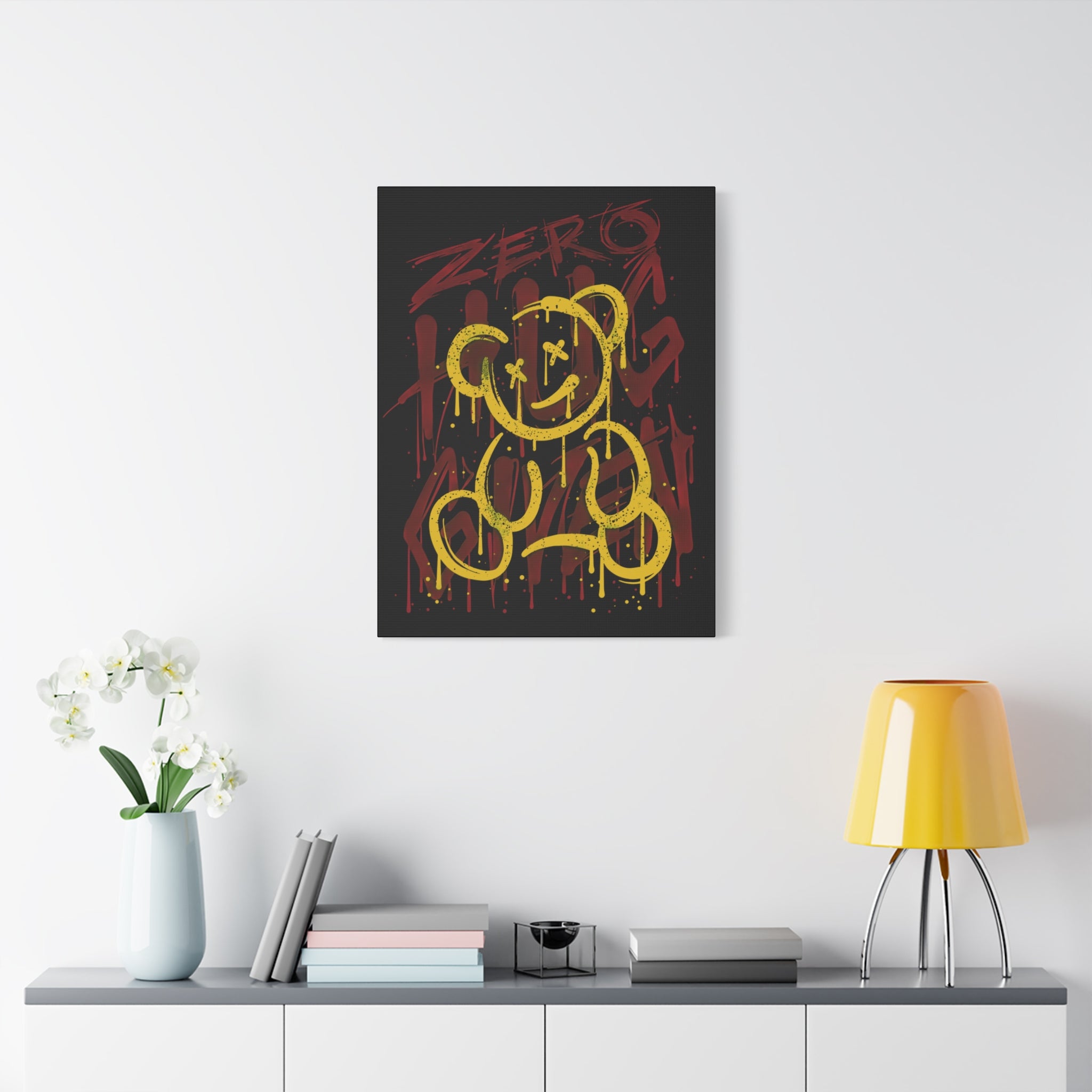 canvas-art-zero-hug-given-teddy-bear-print-graffiti-wall-art-fun-wall-art-moody-wall-art-canvas-print-canvas-wall-decor