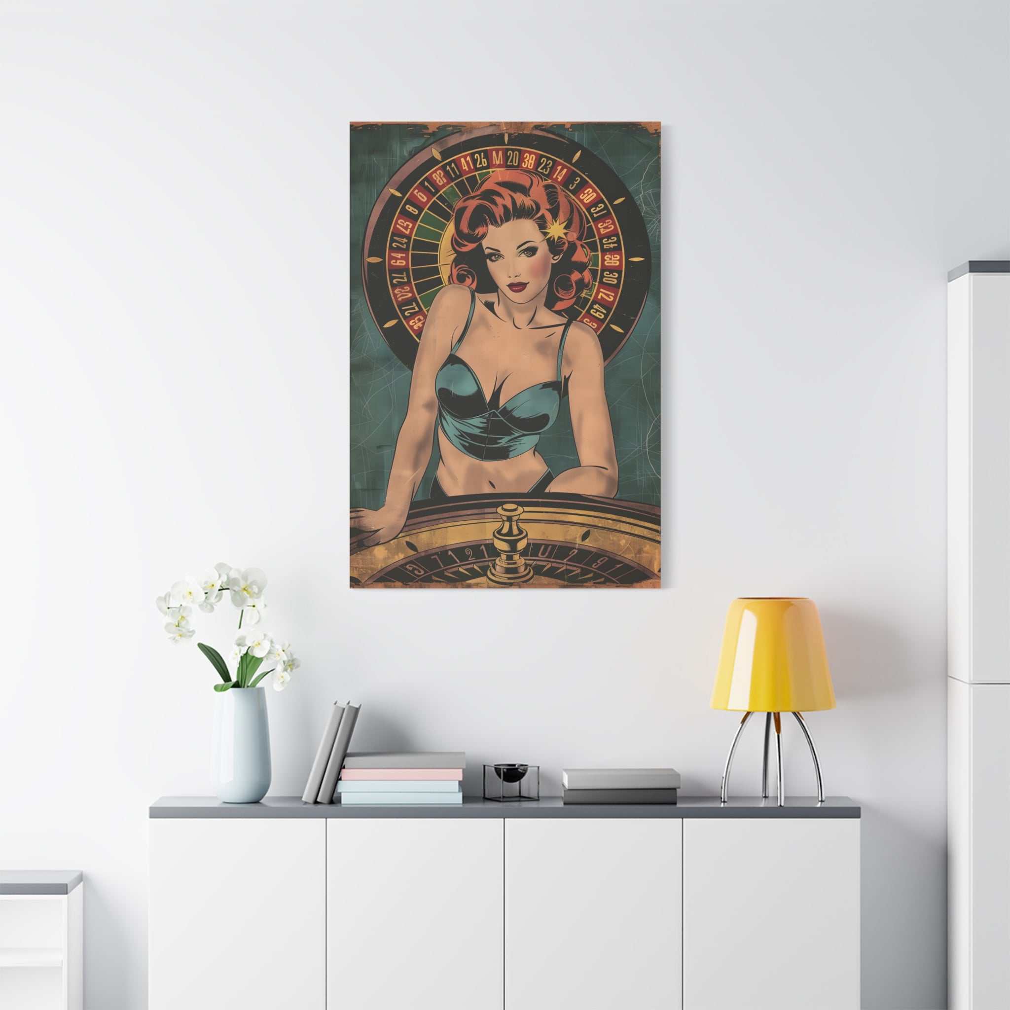 vintage-pin-up-girl-canvas-print-roulette-canvas-wall-art-retro-pinup-poster-pin-up-illustration-home-decor-wall-hanging