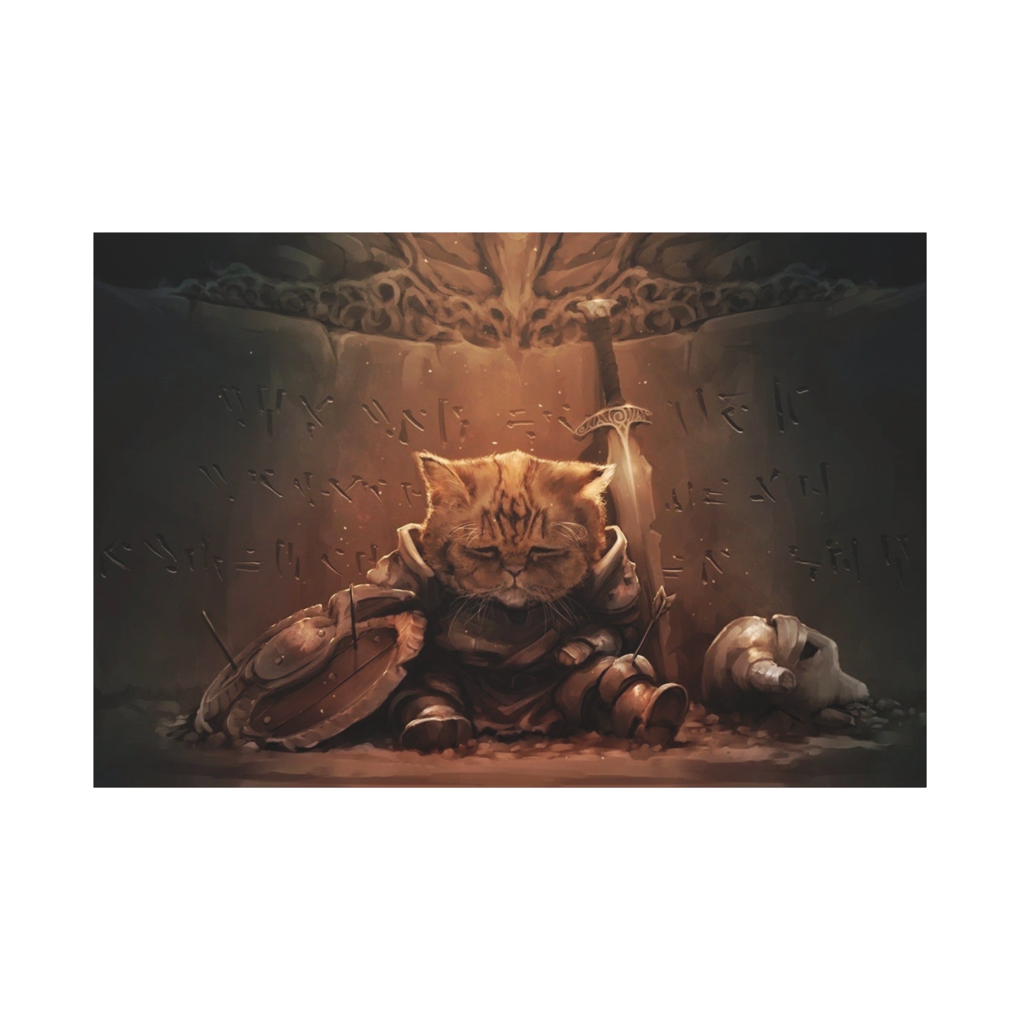 The Elder Scrolls Skyrim Canvas Wall Art - Cat Game Canvas Print Room Decor, Dragon Gaming Wall Art, Skyrim Gift