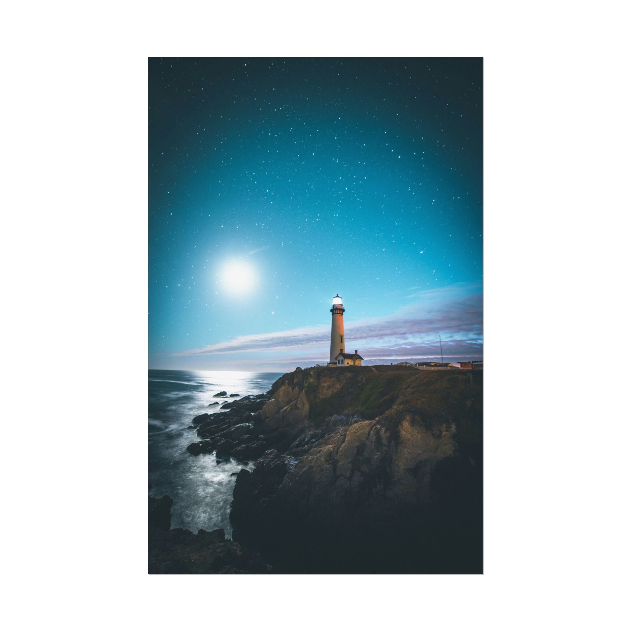 lighthouse-on-rock-poster-print-coastal-wall-art-nautical-wall-decor-beach-house-decoration-seaside-wall-ocean-wall-art