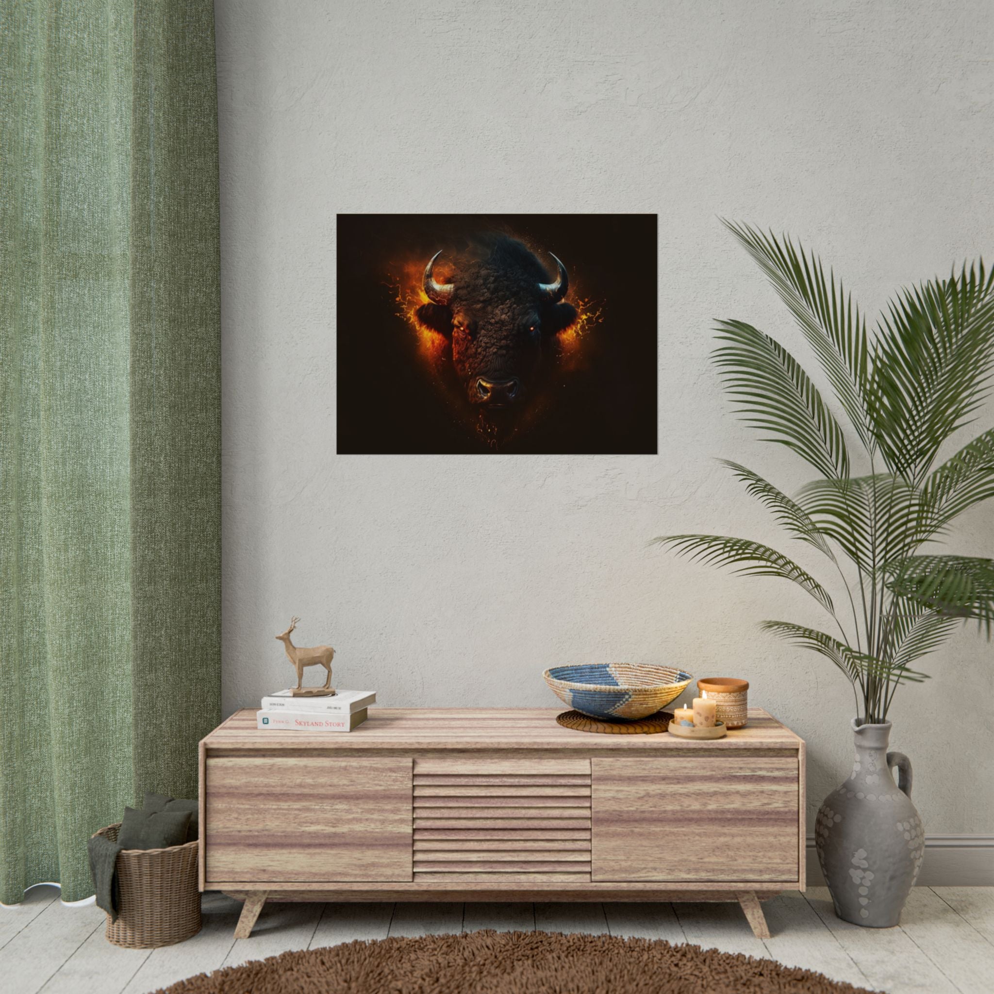 bison-art-poster-wall-decor-buffalo-gift-wildlife-home-decoration-western-bison-wall-art-nature-lover-gift-farm-house-wall-de