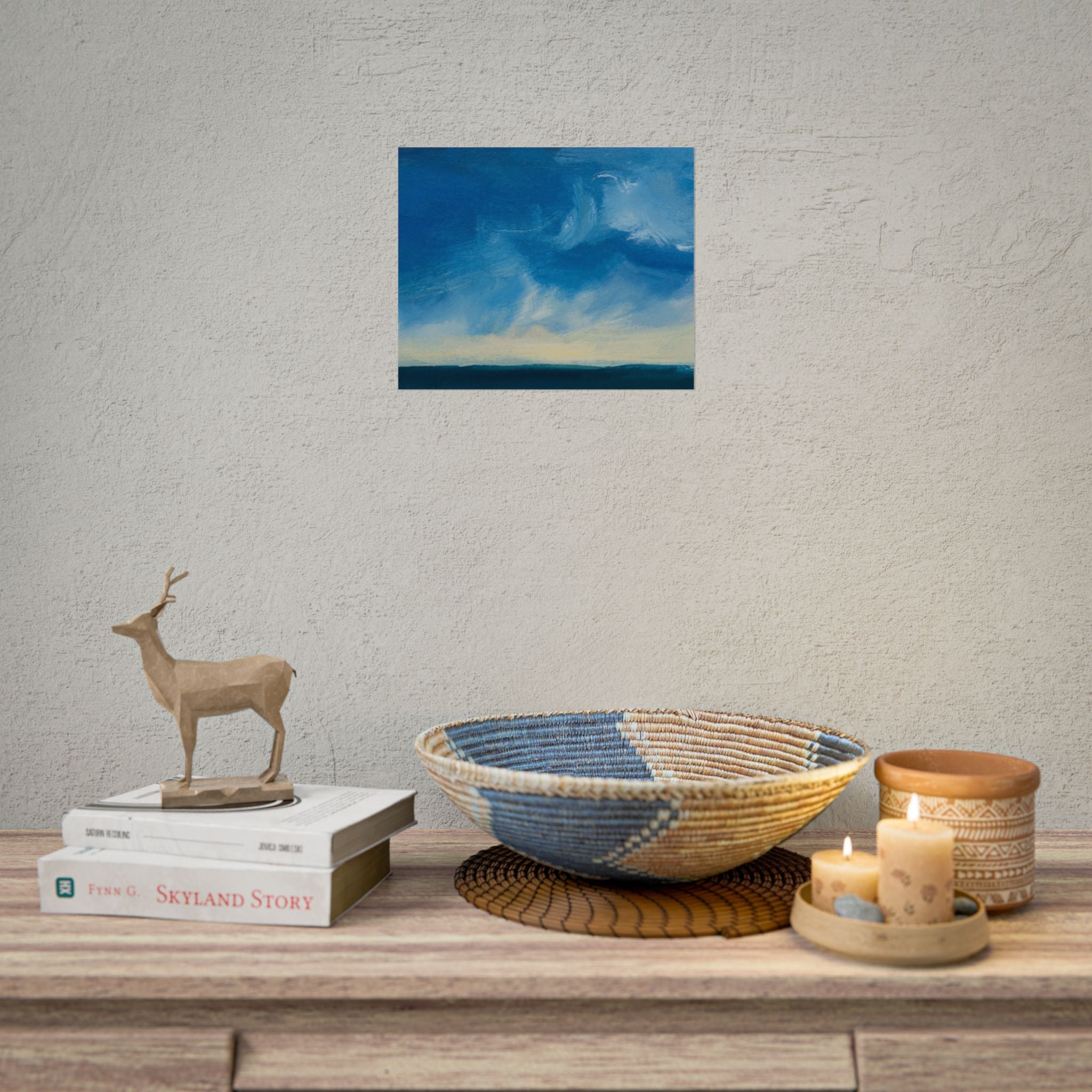 Blue Abstract Poster Print - Ocean and Sky, Home Decor, Office Wall Art, Gift for Art Lovers, Blue Room Decor, Abstract