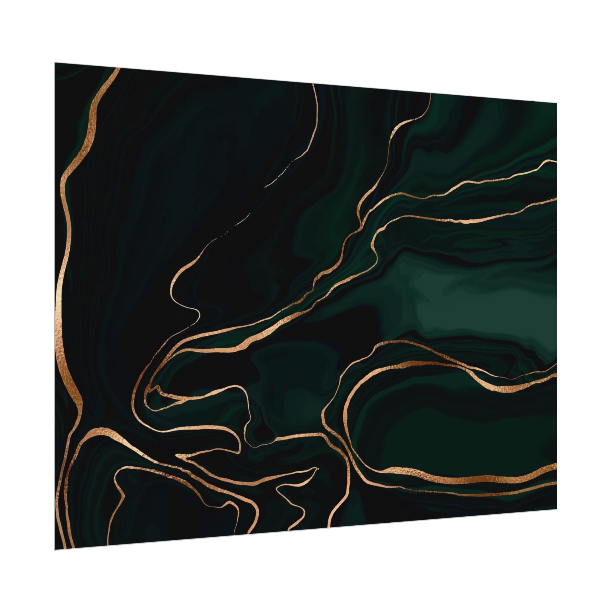 Abstract Green Gold Poster Print - Wall Art, Home Decor, Office Decor, Green Canvas Bedroom, Modern Art, Green Print