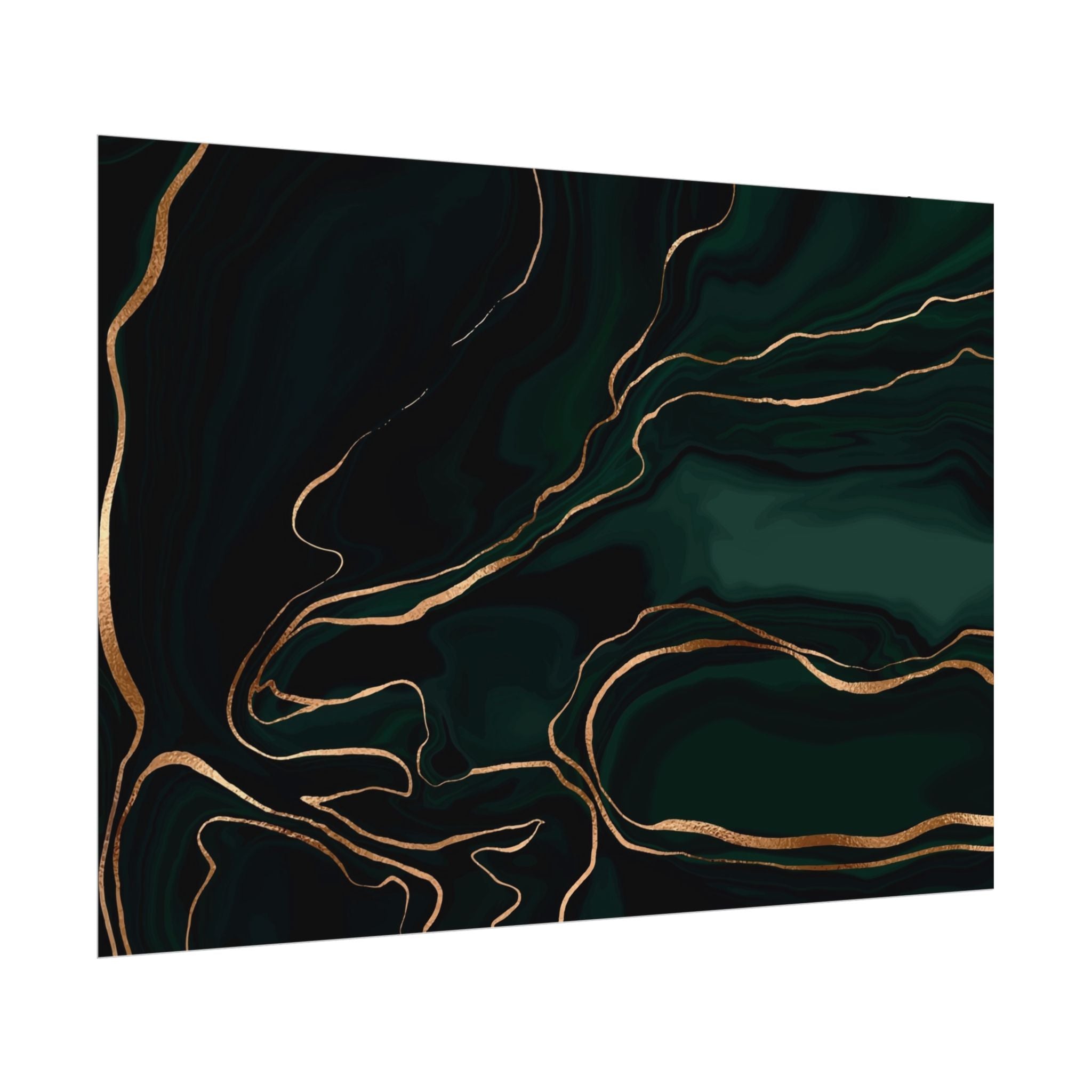 Abstract Green Gold Poster Print - Wall Art, Home Decor, Office Decor, Green Canvas Bedroom, Modern Art, Green Print