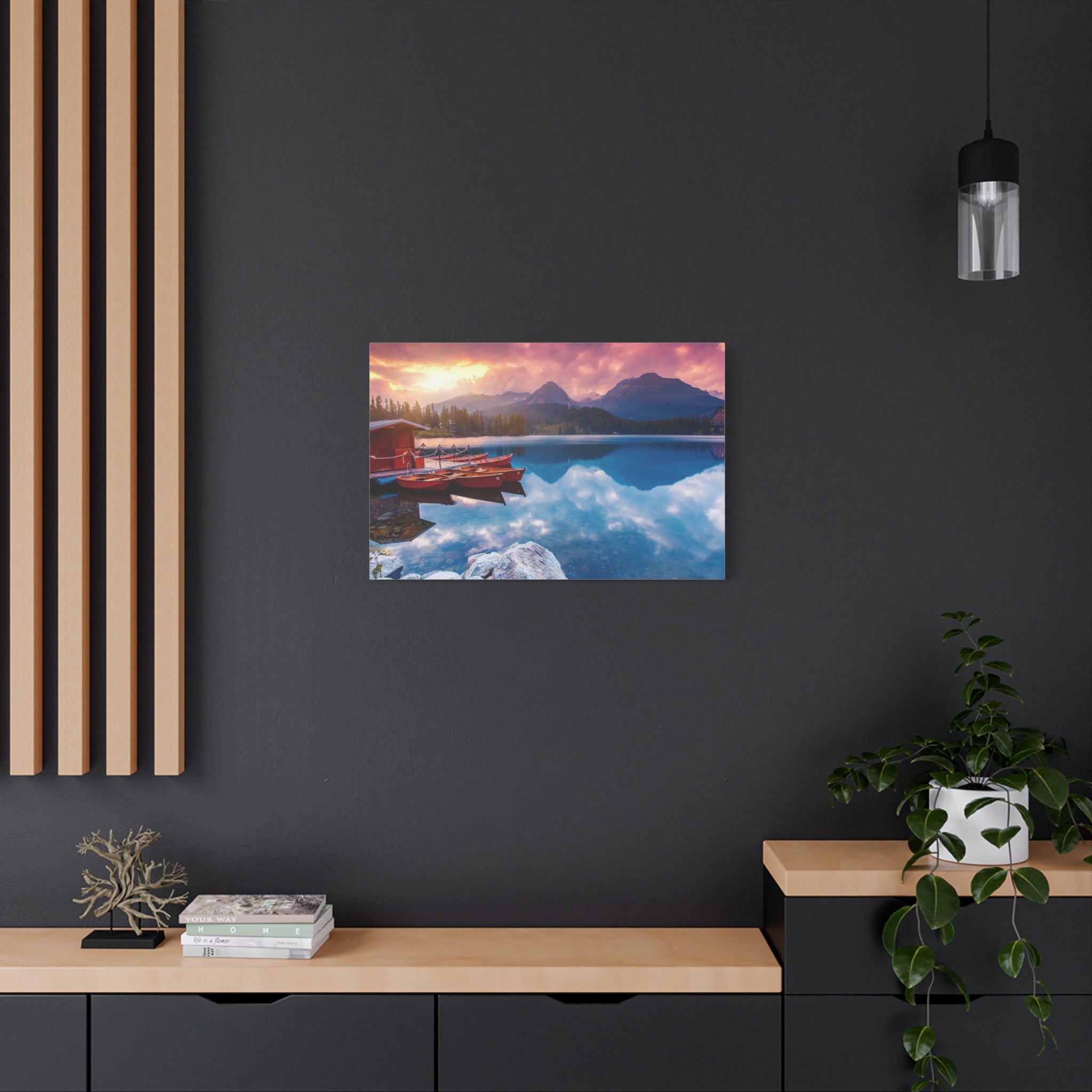 canvas-print-nature-sunrise-wall-art-lake-mountain-scenery-decor-stretched-matte-canvas-mountain-decor-home-decor-nature-wall