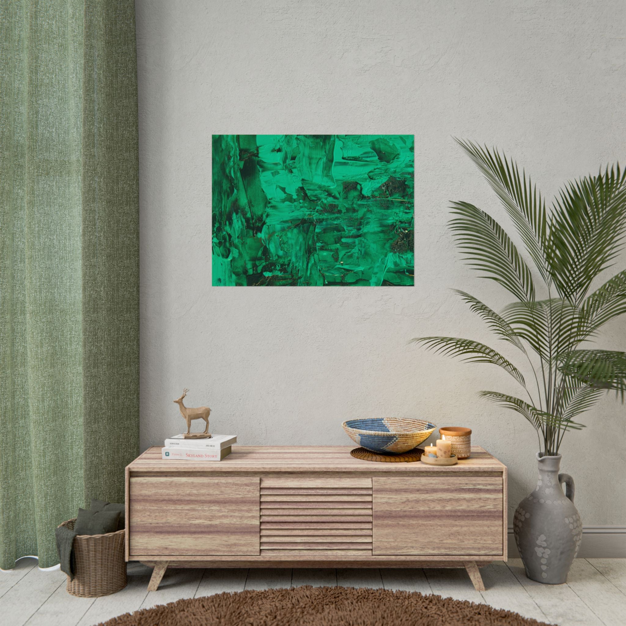Abstract Green Poster Wall Art, Home Decor, Office Decor, Green Canvas Bedroom, Green Poster Print, Modern Art, Green Wall Decor