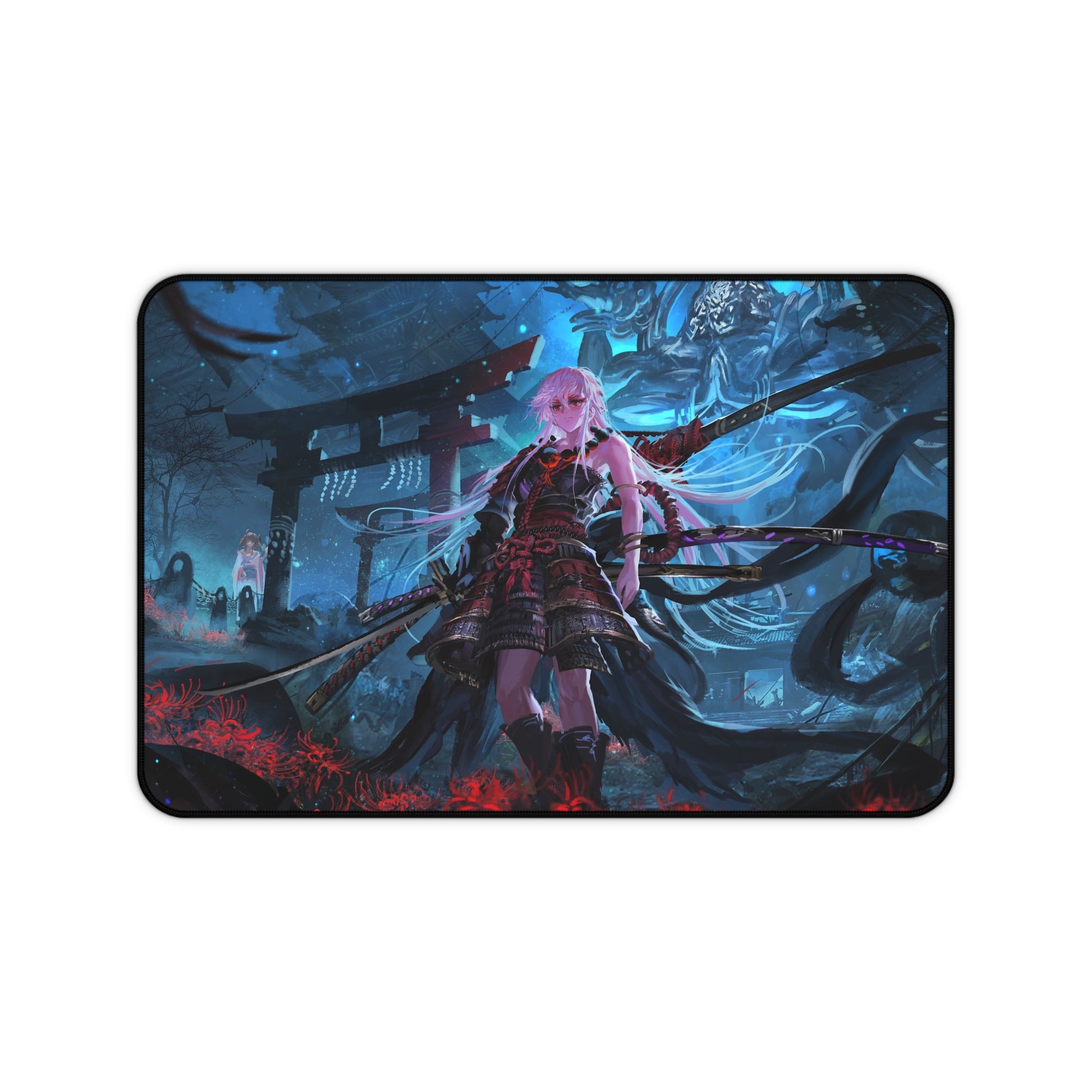 anime-samurai-girl-warrior-mouse-pad-japanese-katana-samurai-warrior-desk-mat-japanese-anime-girl-samurai-desk-pad-torii-gate