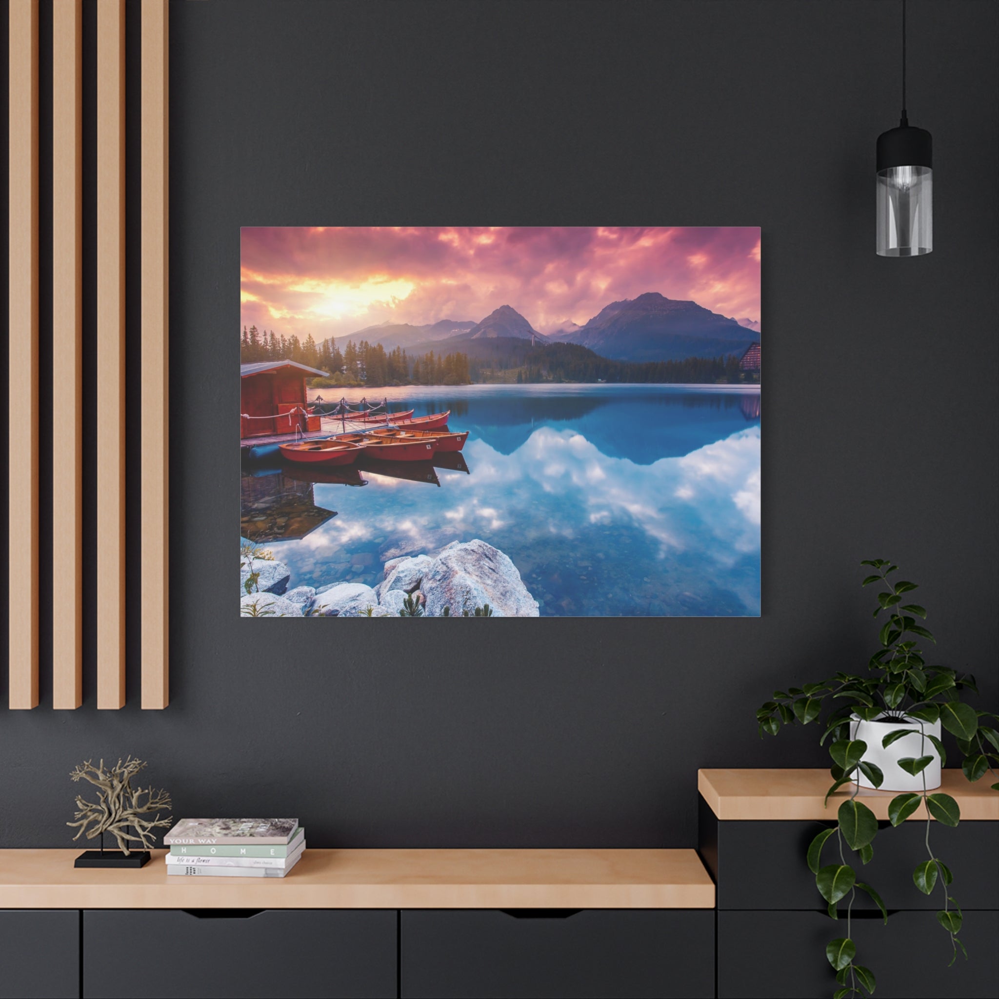 canvas-print-nature-sunrise-wall-art-lake-mountain-scenery-decor-stretched-matte-canvas-mountain-decor-home-decor-nature-wall